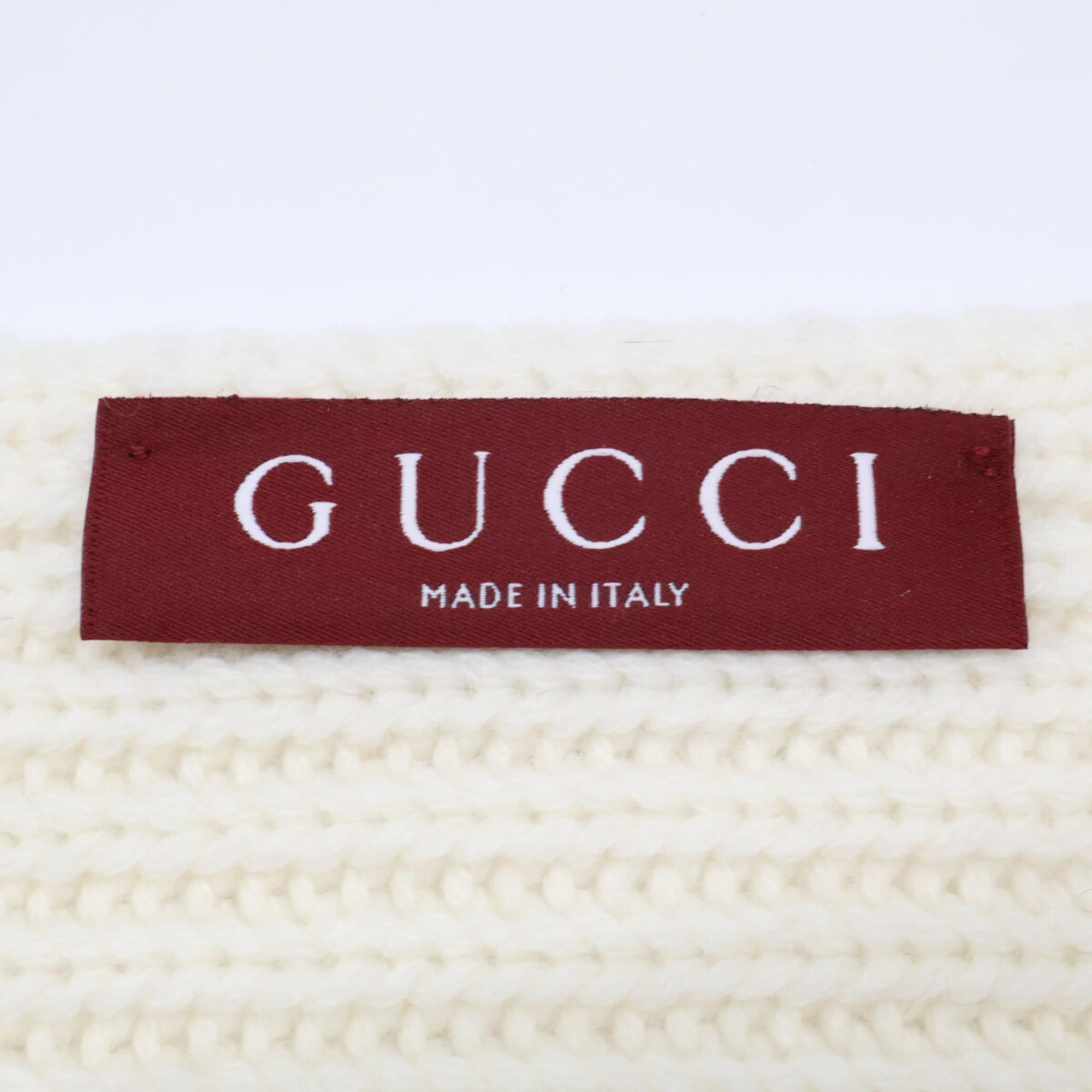 Gucci GUCCI 773426 3GB02 9200 Double G Wool Cashmere Scarf, 25x180cm, Ivory, Women's Size ONE SIZE - 6 Thumbnail