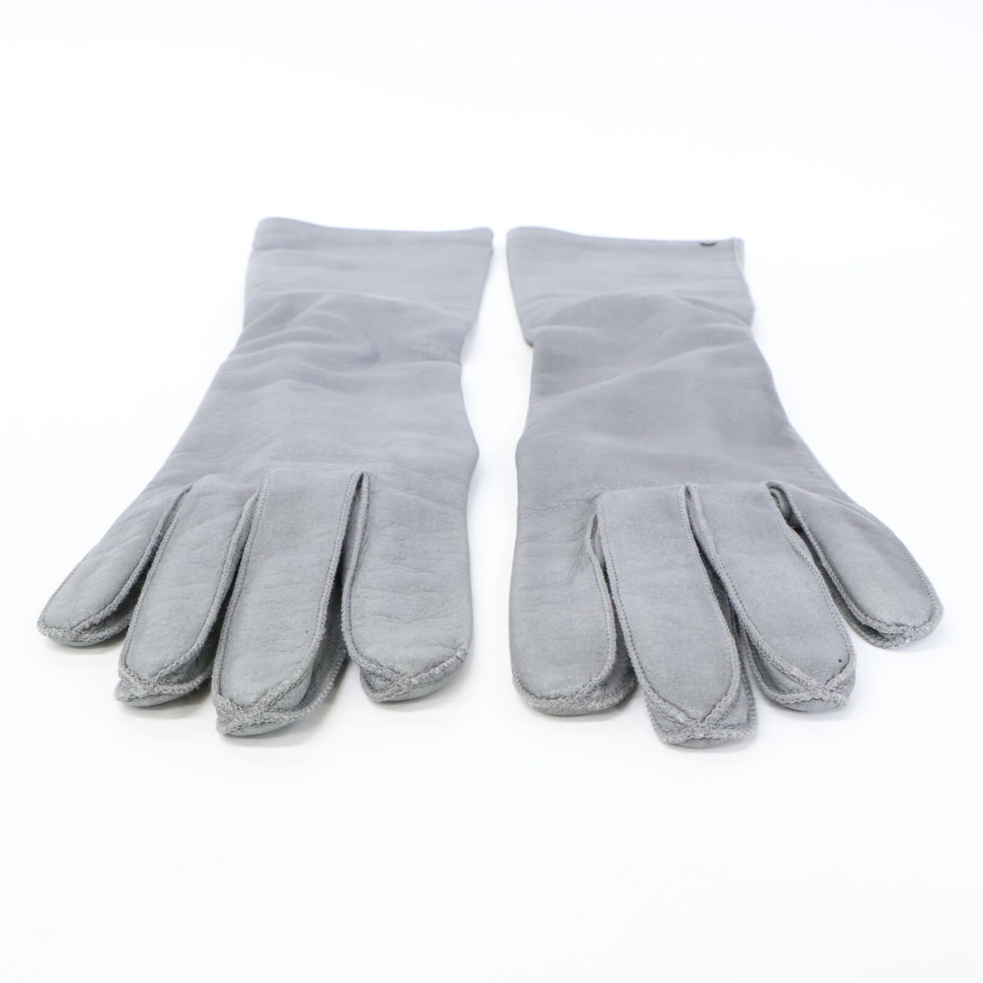 Louis Vuitton LOUIS VUITTON 402820 Ribbon Leather Gloves Gray Women's Size ONE SIZE - 5 Thumbnail