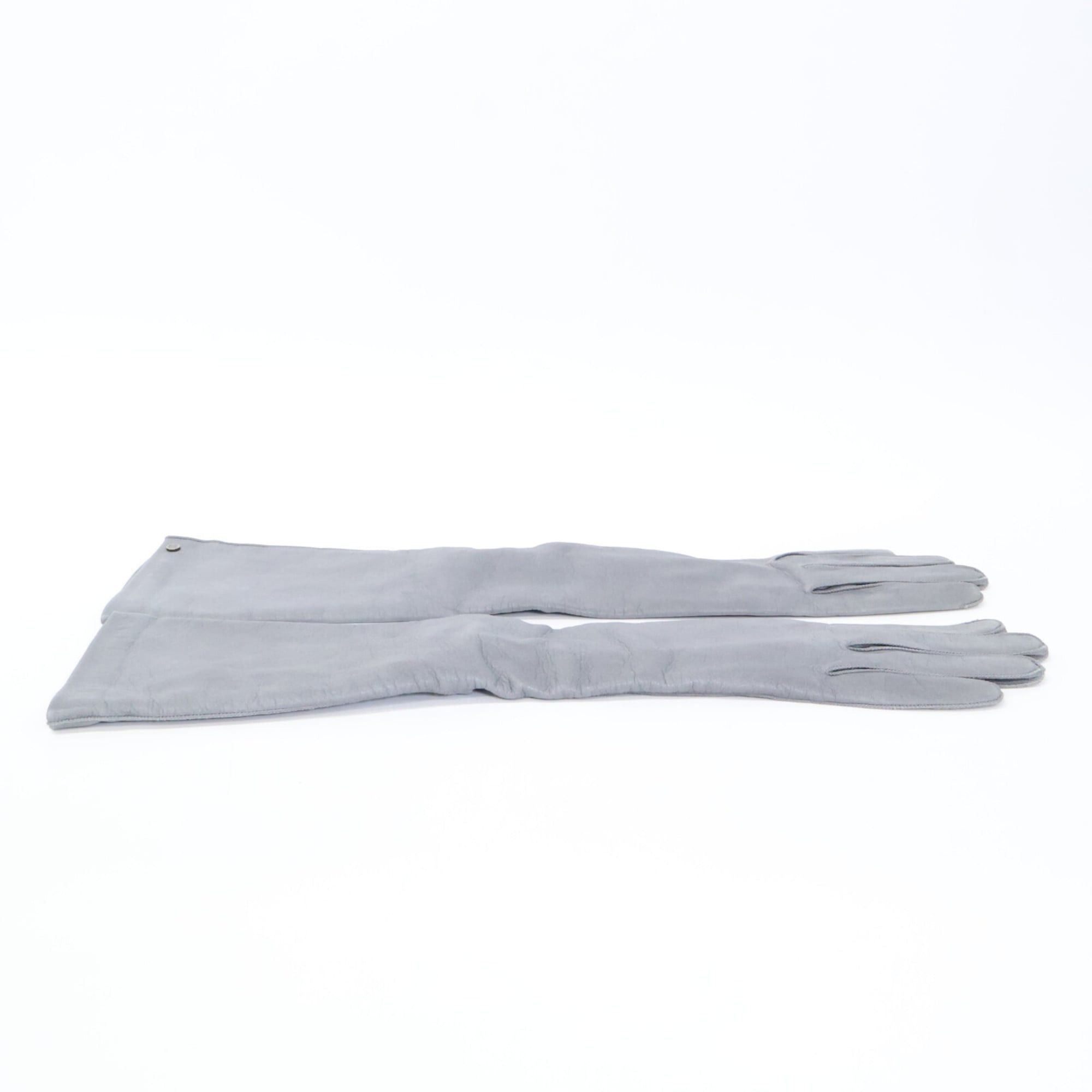 Louis Vuitton LOUIS VUITTON 402820 Ribbon Leather Gloves Gray Women's Size ONE SIZE - 2 Thumbnail