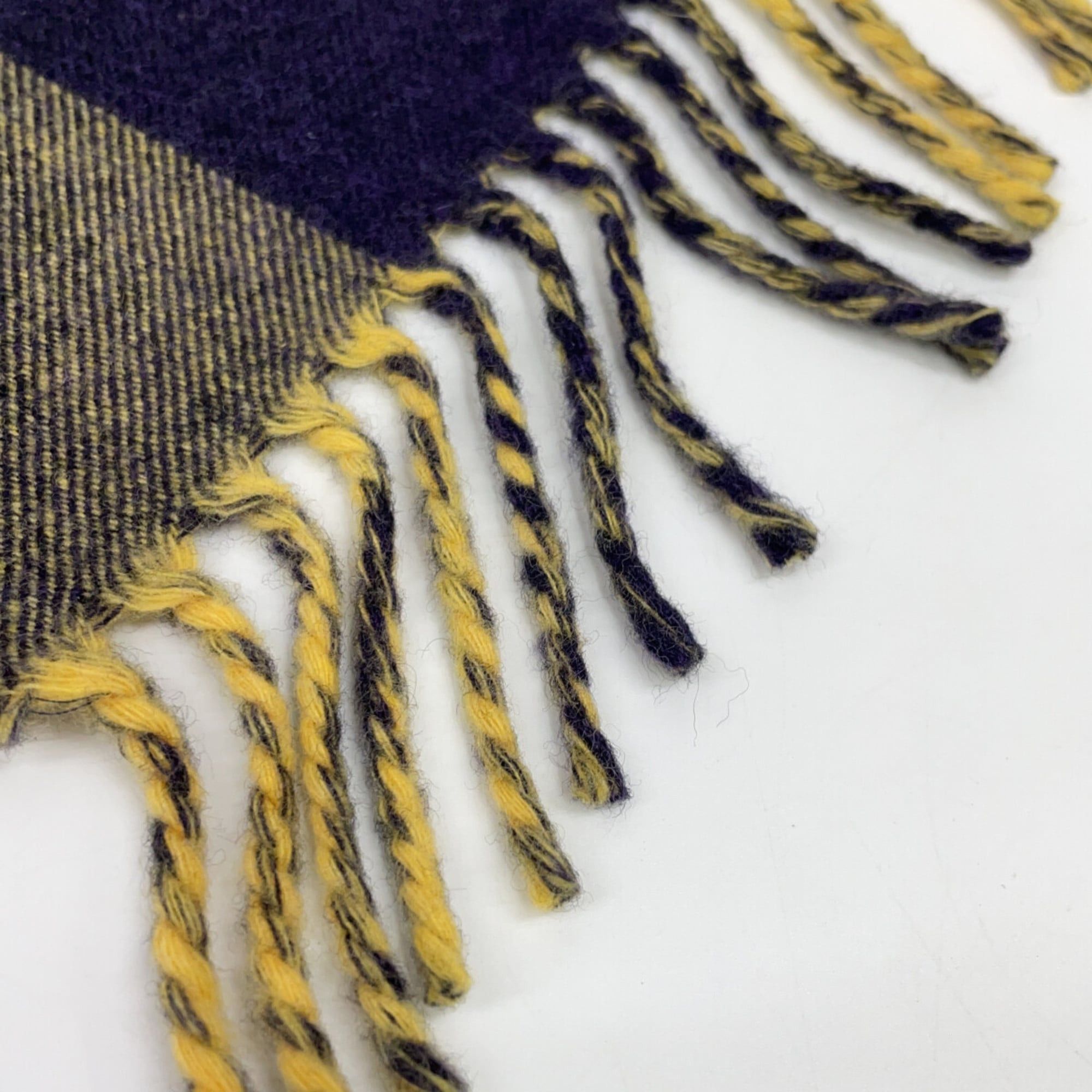 Gucci GUCCI 494045 Check Wolf Embroidered Fringe Scarf Yellow Women's Size ONE SIZE - 7 Thumbnail