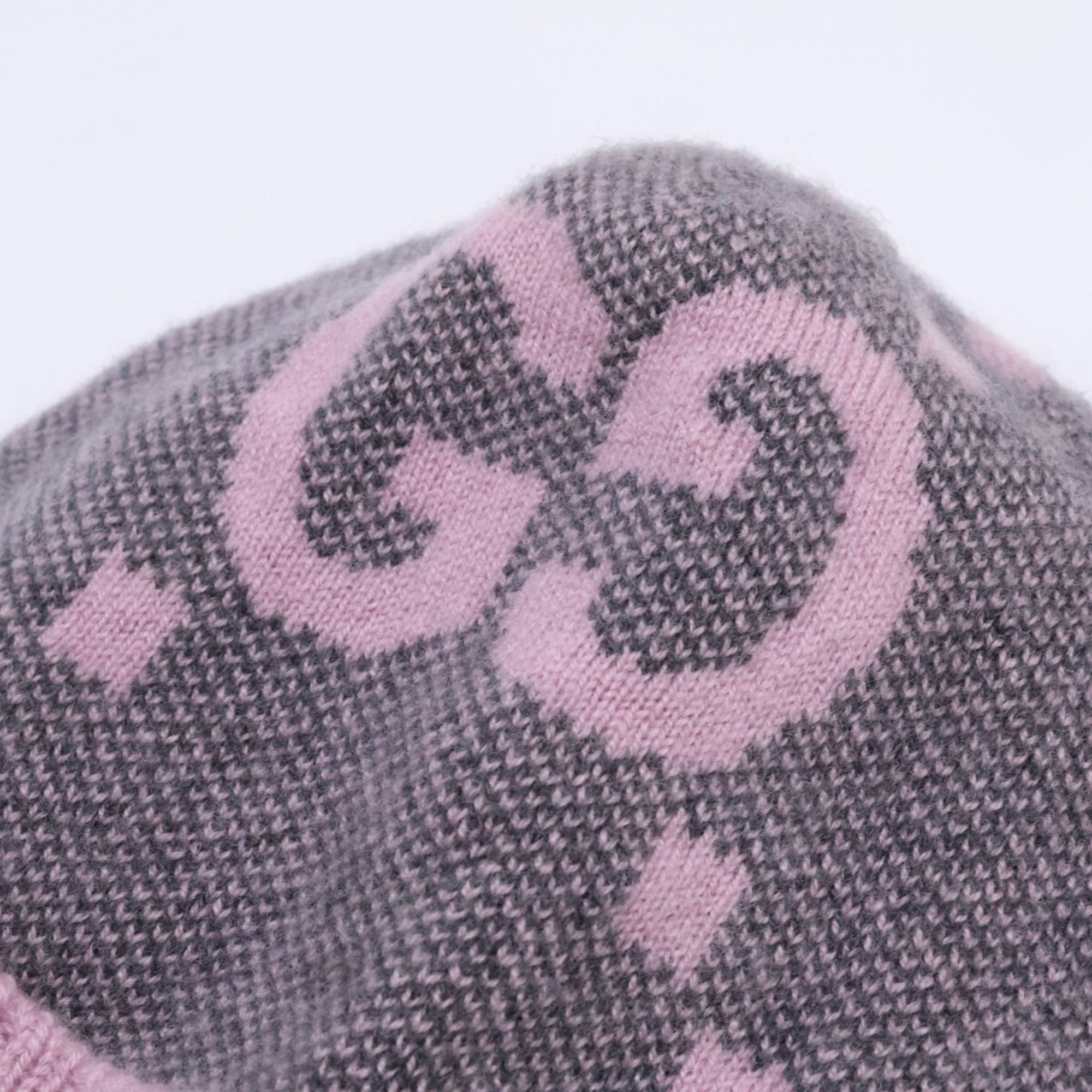Gucci GUCCI 676827 3G344 GG Logo Cashmere Knit Hat, Size M (57cm, 21cm), Pink Graphite, Women's Size ONE SIZE - 8 Thumbnail