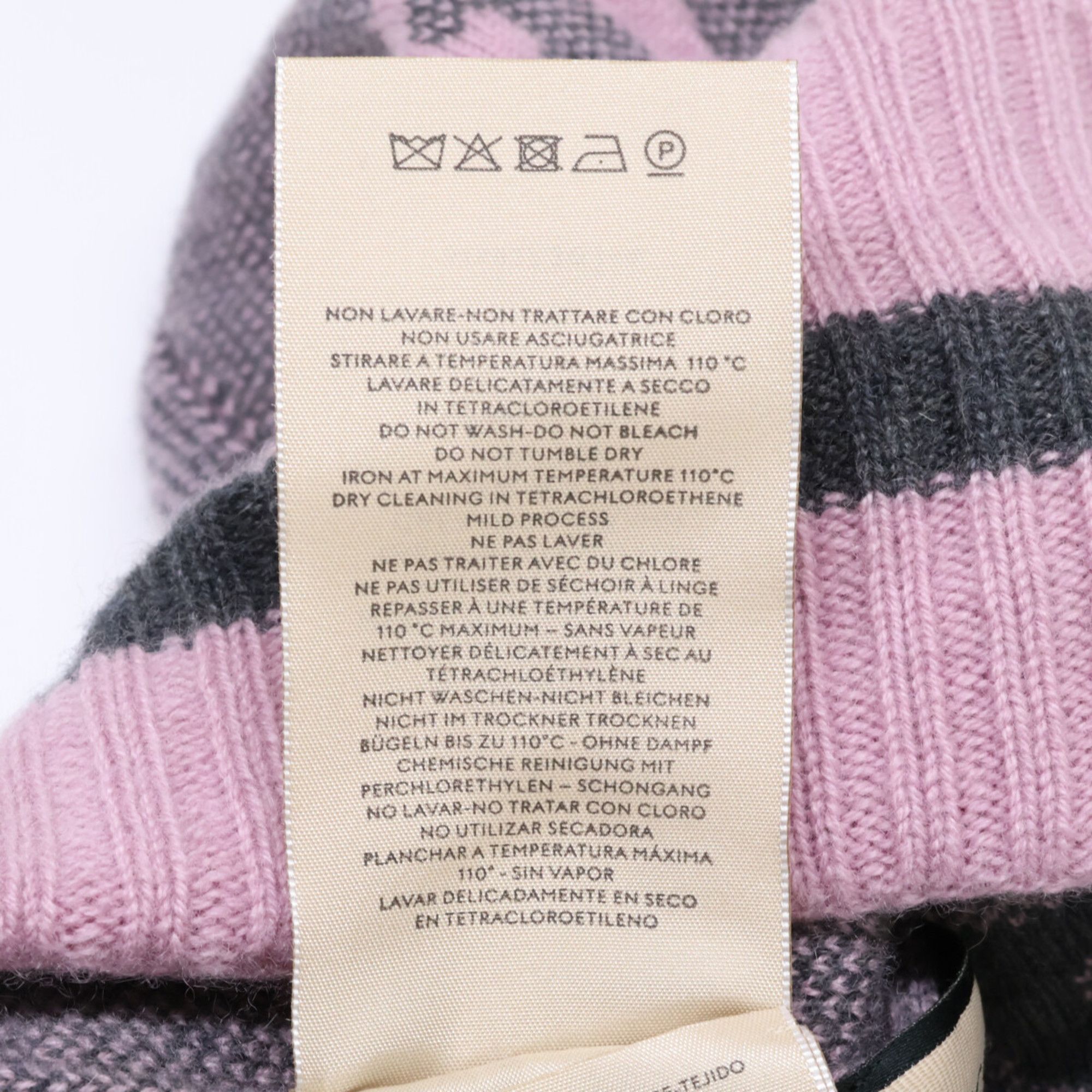 Gucci GUCCI 676827 3G344 GG Logo Cashmere Knit Hat, Size M (57cm, 21cm), Pink Graphite, Women's Size ONE SIZE - 6 Thumbnail