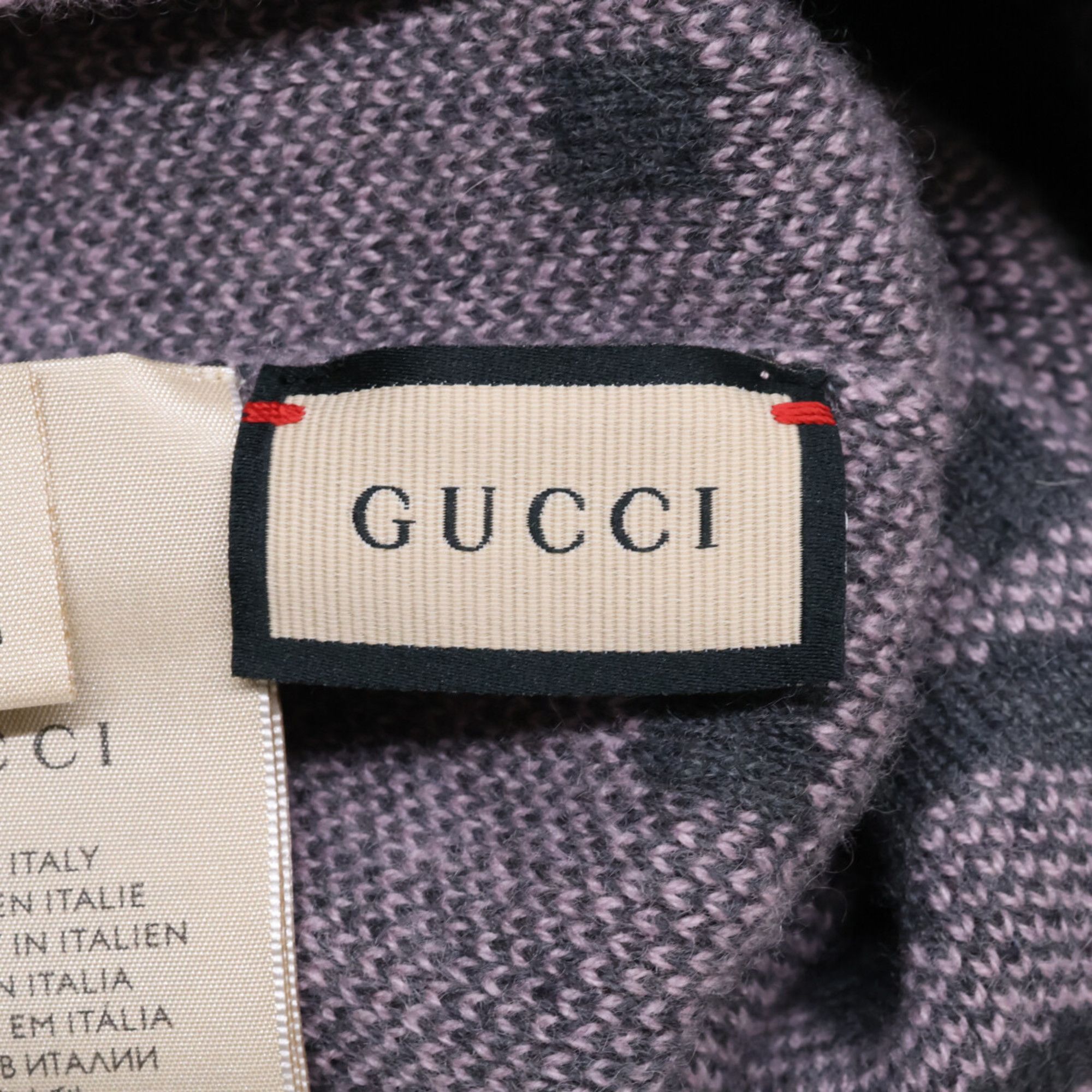 Gucci GUCCI 676827 3G344 GG Logo Cashmere Knit Hat, Size M (57cm, 21cm), Pink Graphite, Women's Size ONE SIZE - 4 Thumbnail