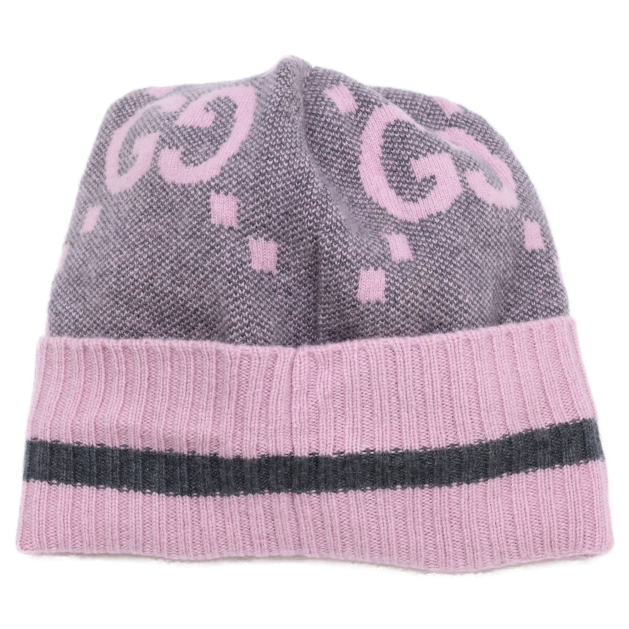 Gucci GUCCI 676827 3G344 GG Logo Cashmere Knit Hat, Size M (57cm, 21cm), Pink Graphite, Women's Size ONE SIZE - 2 Thumbnail