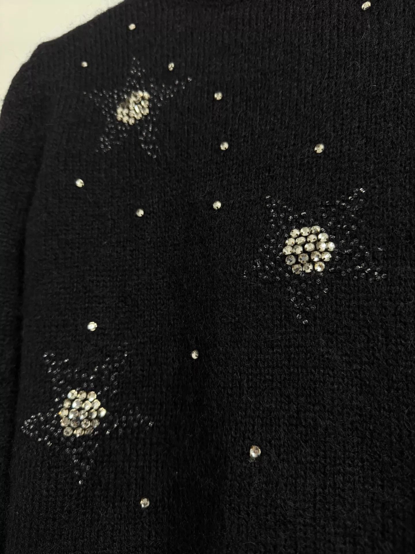 Saint Laurent Paris Black Turtleneck Sweater with Star Embellishments Size US S / EU 44-46 / 1 - 3 Thumbnail
