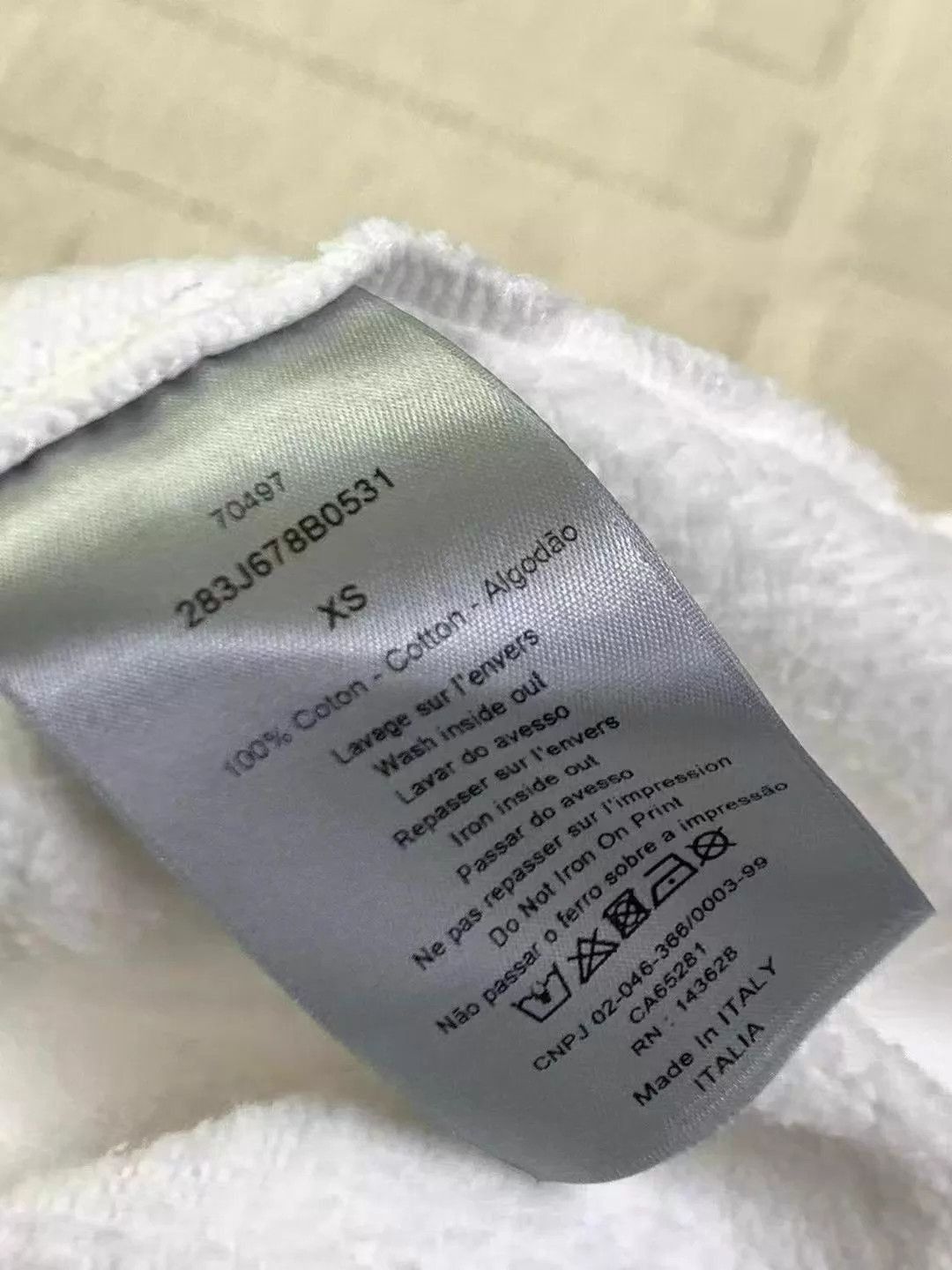 Dior White Graphic Print Hoodie with Drawstring (XS) Size US XS / EU 42 / 0 - 5 Thumbnail