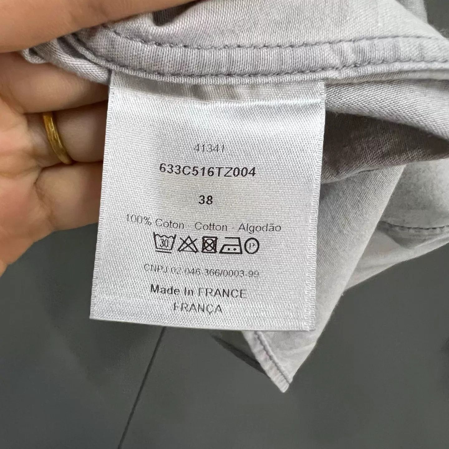 Dior Gray Long-Sleeve Button-Up Shirt Size US S / EU 44-46 / 1 - 3 Thumbnail