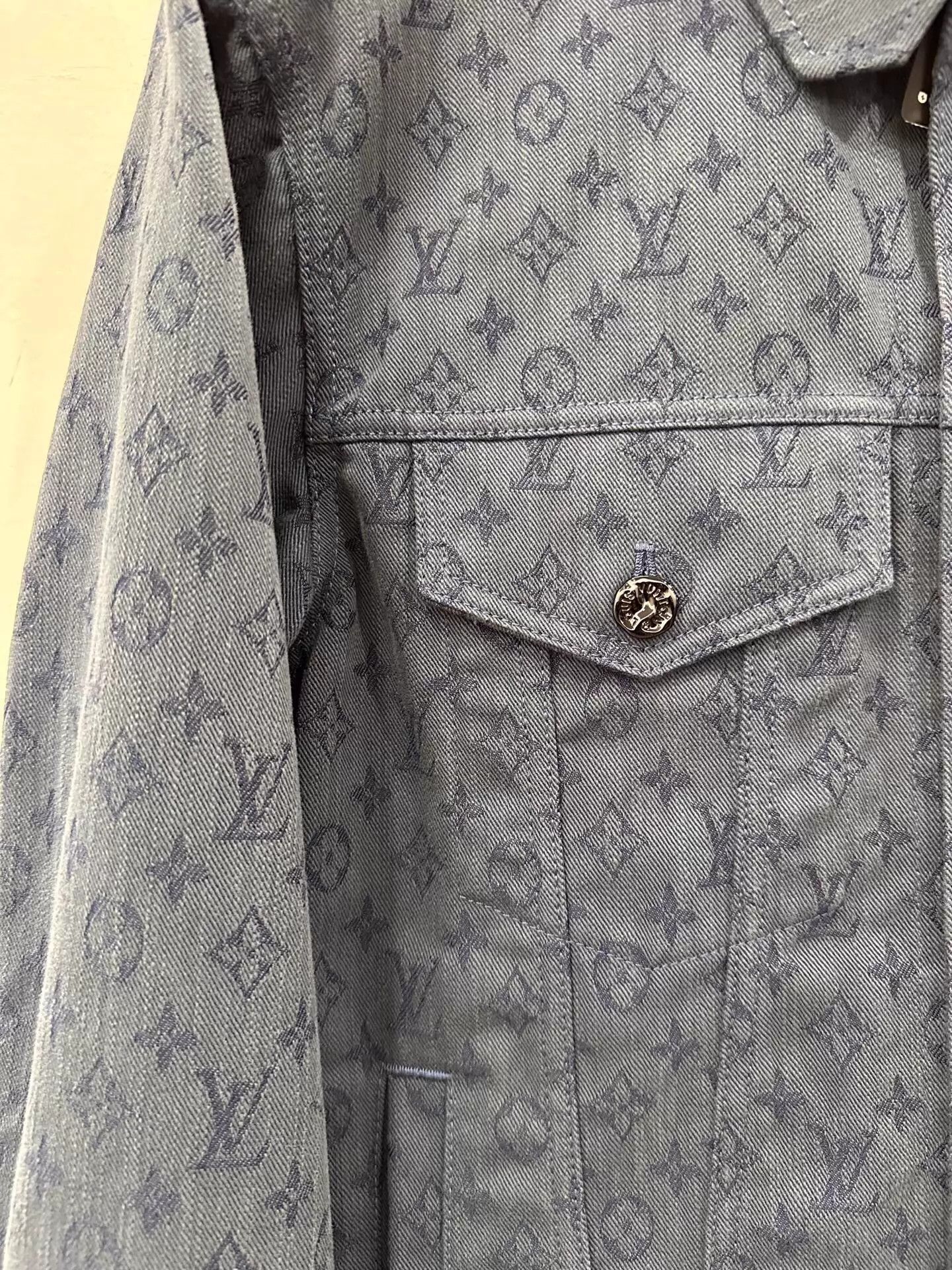 Louis Vuitton Blue Patterned Denim Jacket Size L Size US L / EU 52-54 / 3 - 5 Thumbnail