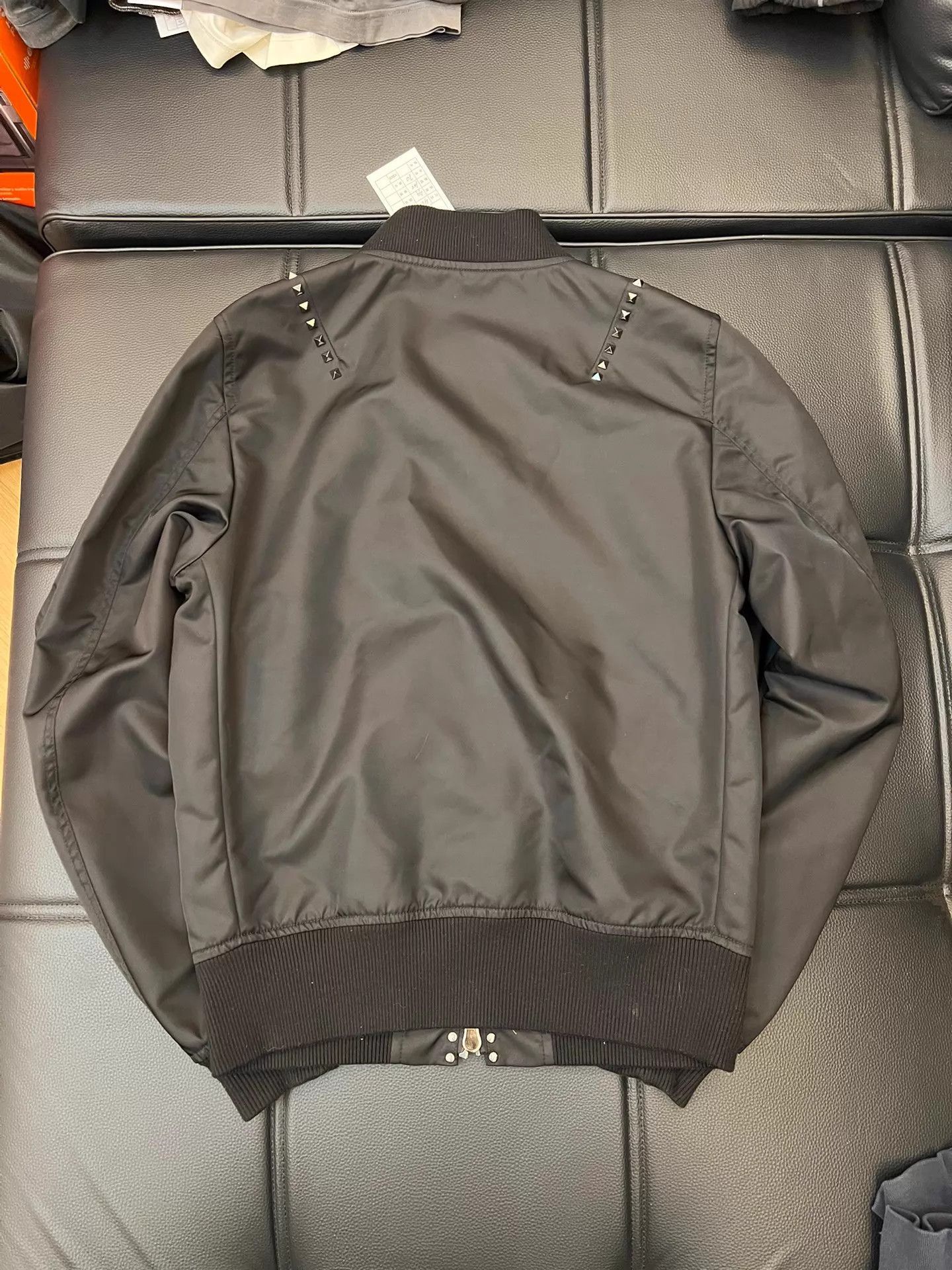 Valentino Black Studded Bomber Jacket with Zip Pockets Size US S / EU 44-46 / 1 - 2 Thumbnail