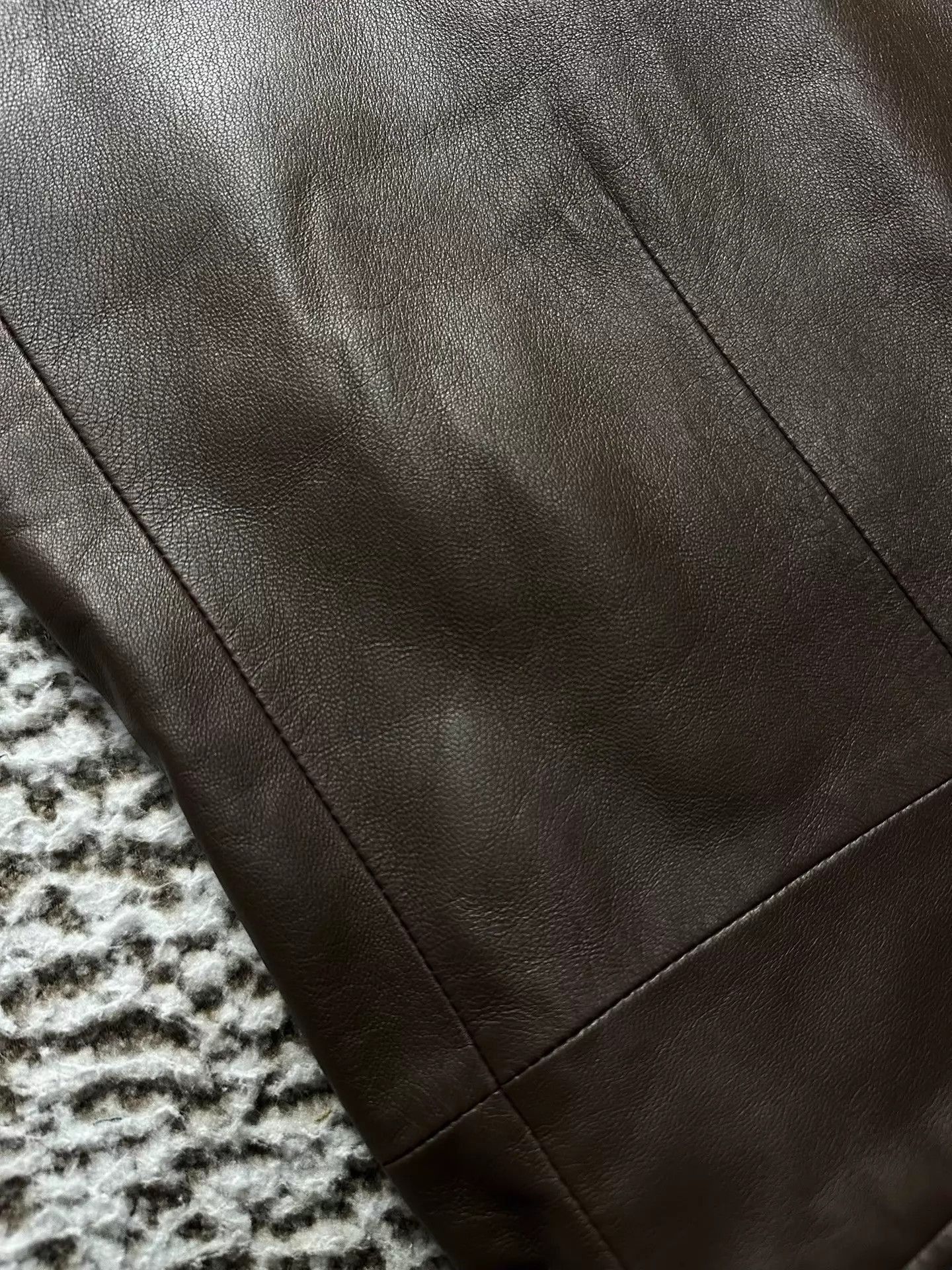 Brioni Brown Leather Blazer Jacket with Contrast Trim Size US M / EU 48-50 / 2 - 4 Thumbnail