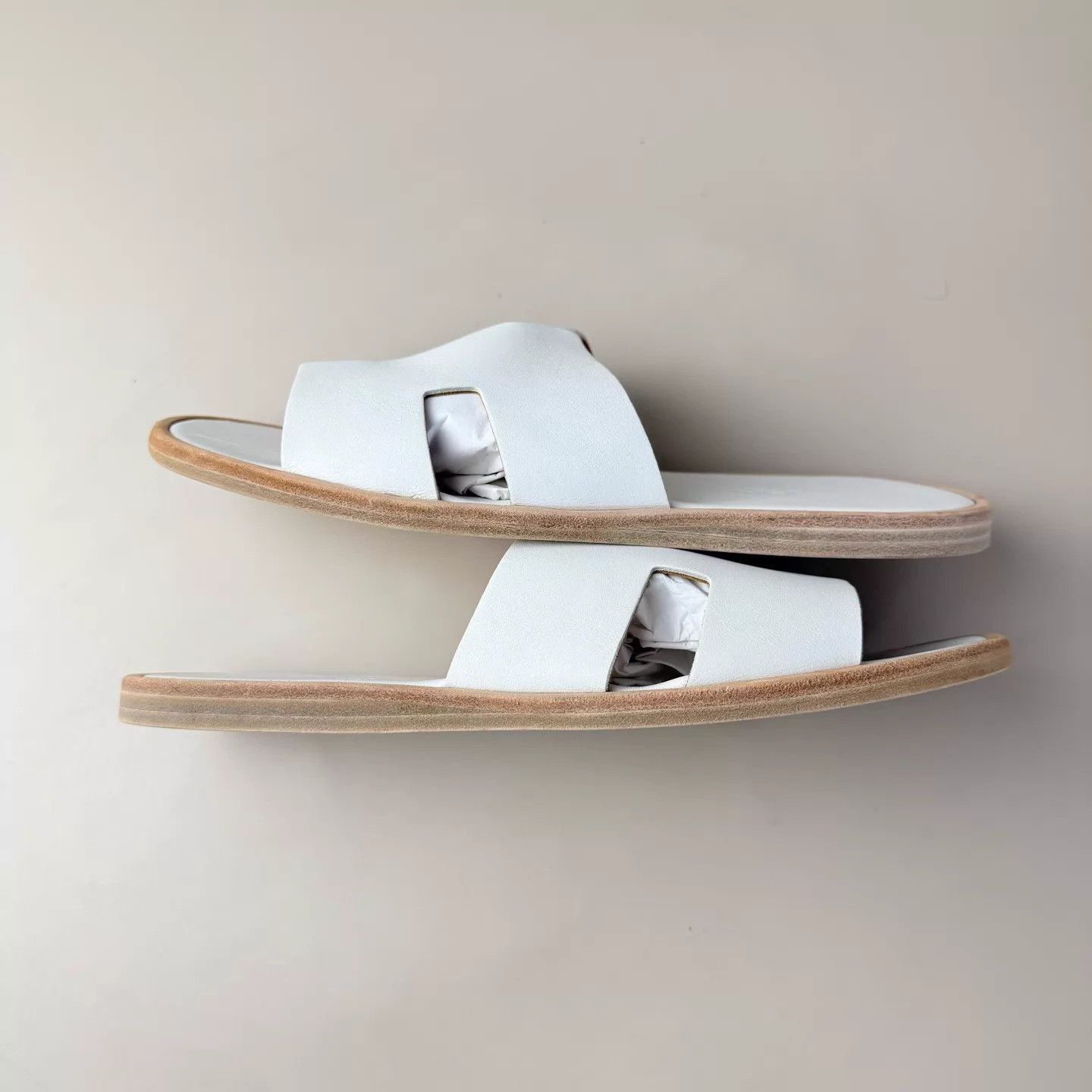 Hermes White Open-Toe Slides Size 8 Size US 8 / EU 41 - 5 Thumbnail