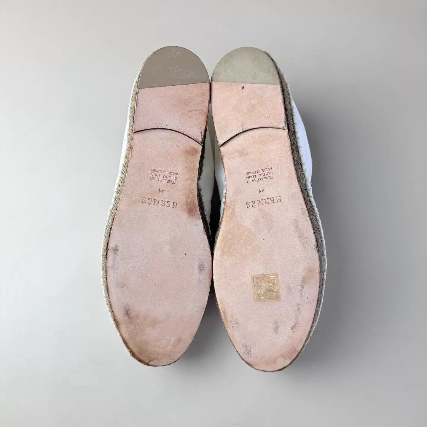 Hermes White Canvas Slip-On Espadrille Shoes Size US 8 / EU 41 - 7 Thumbnail