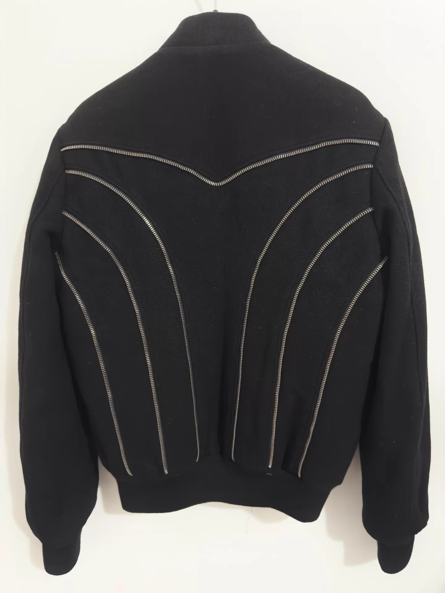 Saint Laurent Paris Black Zip-Front Bomber Jacket with Stitch Detail Size US S / EU 44-46 / 1 - 2 Thumbnail