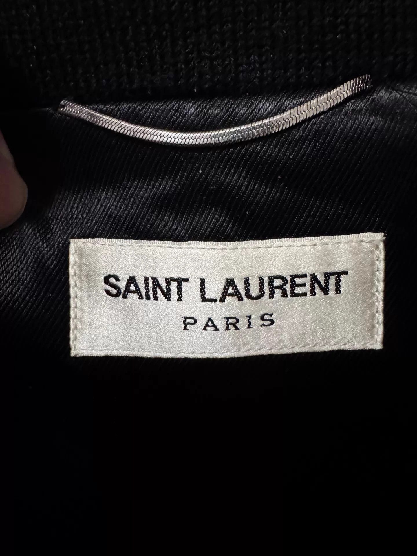 Saint Laurent Paris Black Zip-Front Bomber Jacket with Stitch Detail Size US S / EU 44-46 / 1 - 5 Thumbnail