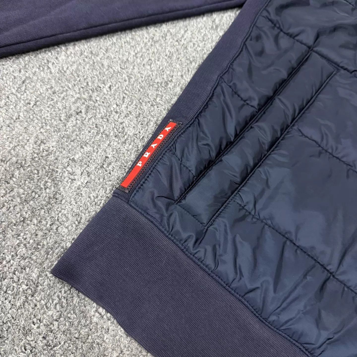 Prada Blue Quilted Zip-Up Bomber Jacket Size US M / EU 48-50 / 2 - 3 Thumbnail