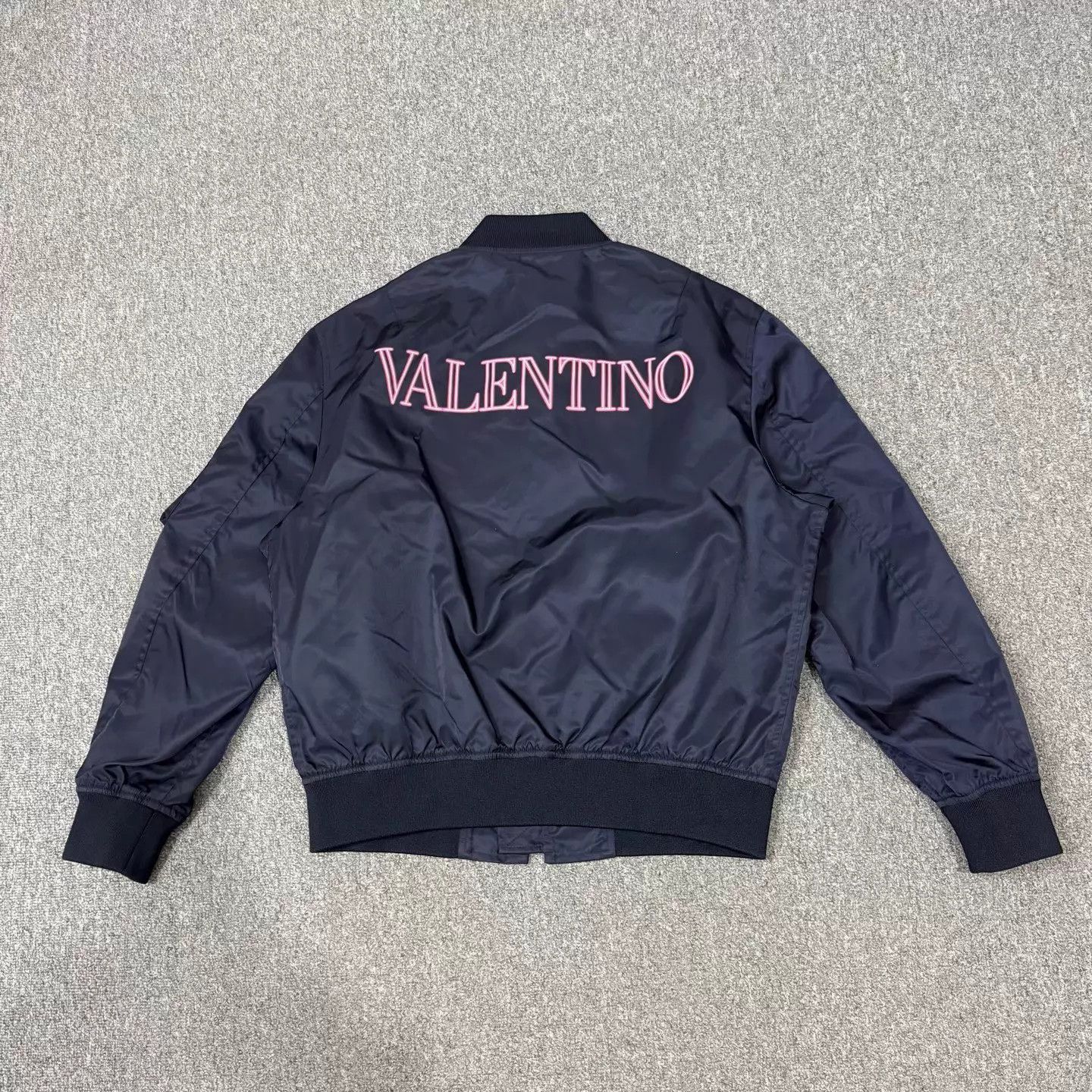Valentino Blue Bomber Jacket with Zip Closure Size US M / EU 48-50 / 2 - 2 Thumbnail