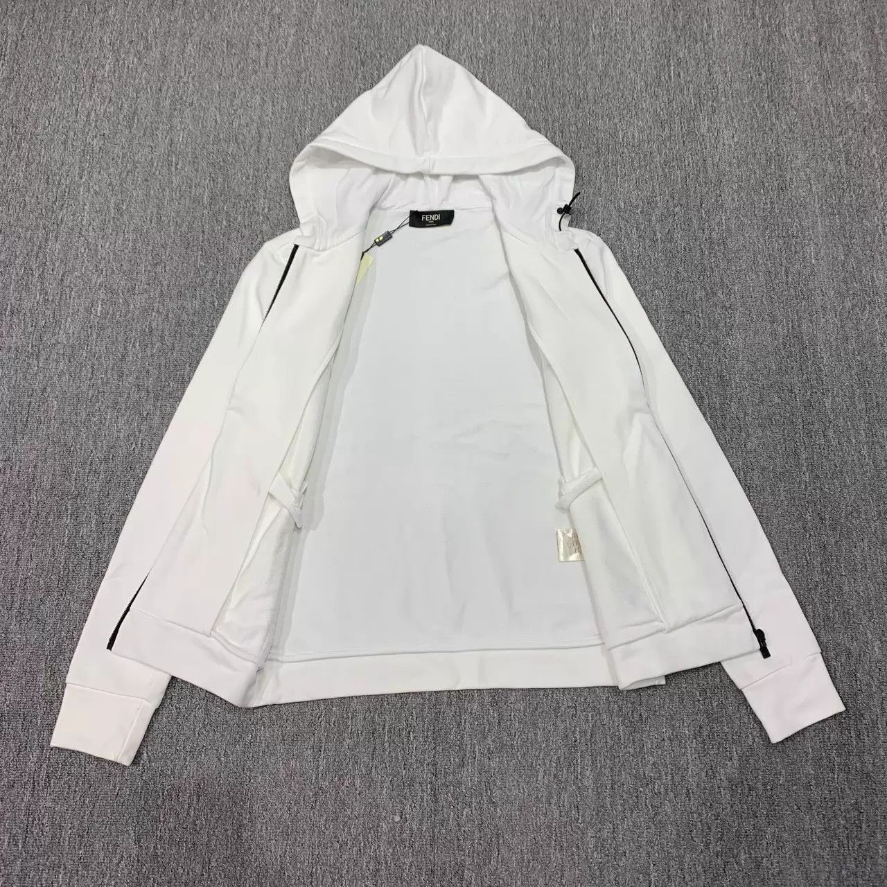 Fendi White Zip-Up Hoodie with Eye Print Size US M / EU 48-50 / 2 - 6 Thumbnail