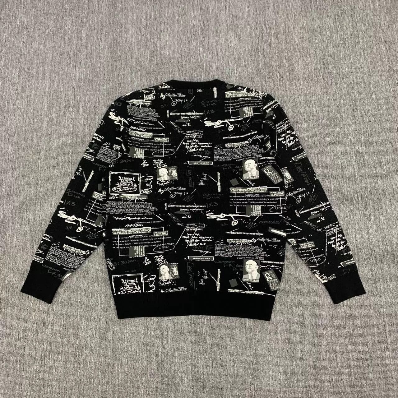 Dior Black Printed Long Sleeve Sweater Size US L / EU 52-54 / 3 - 2 Thumbnail