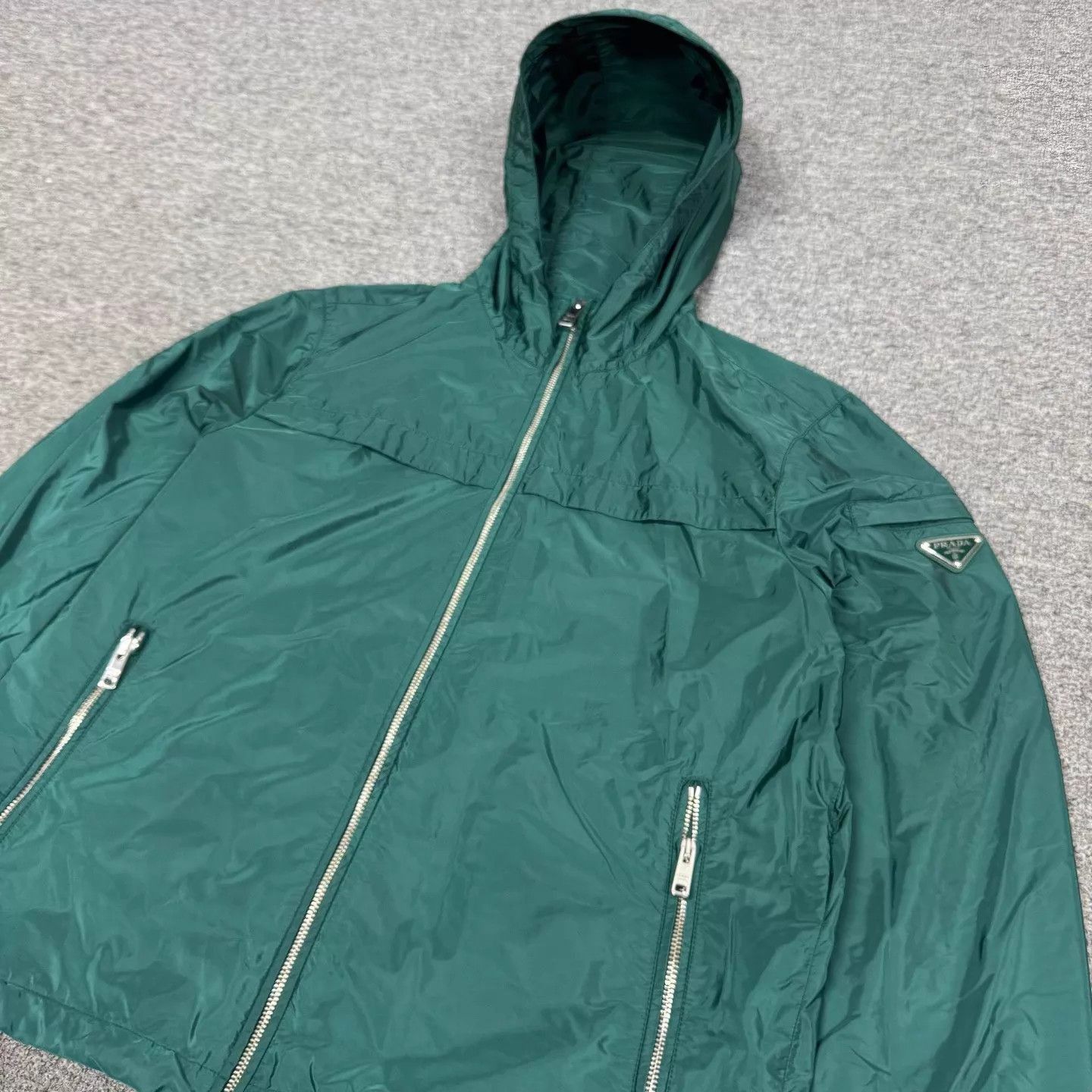 Prada Green Hooded Lightweight Jacket Size M Size US M / EU 48-50 / 2 - 3 Thumbnail