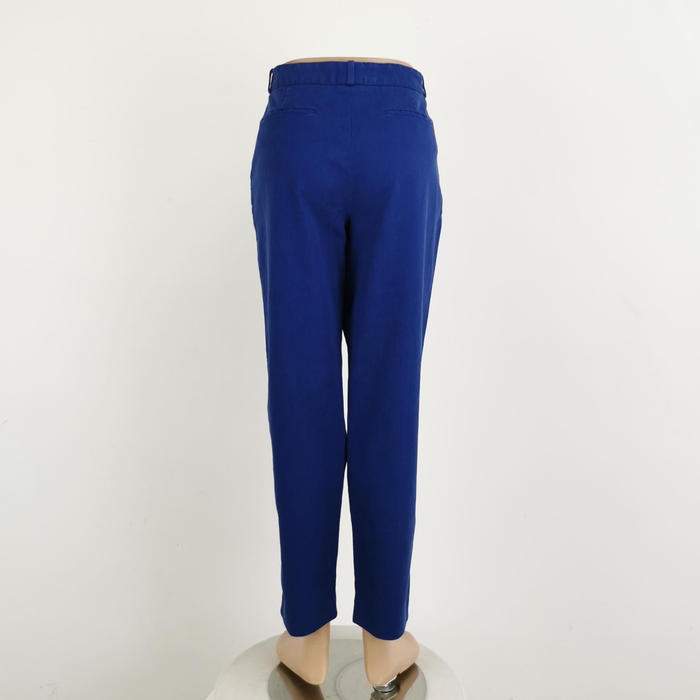 Loro Piana Loro Piana Blue Cotton-Linen Straight-Leg Pants M Size US 36 / EU 52 - 6 Thumbnail
