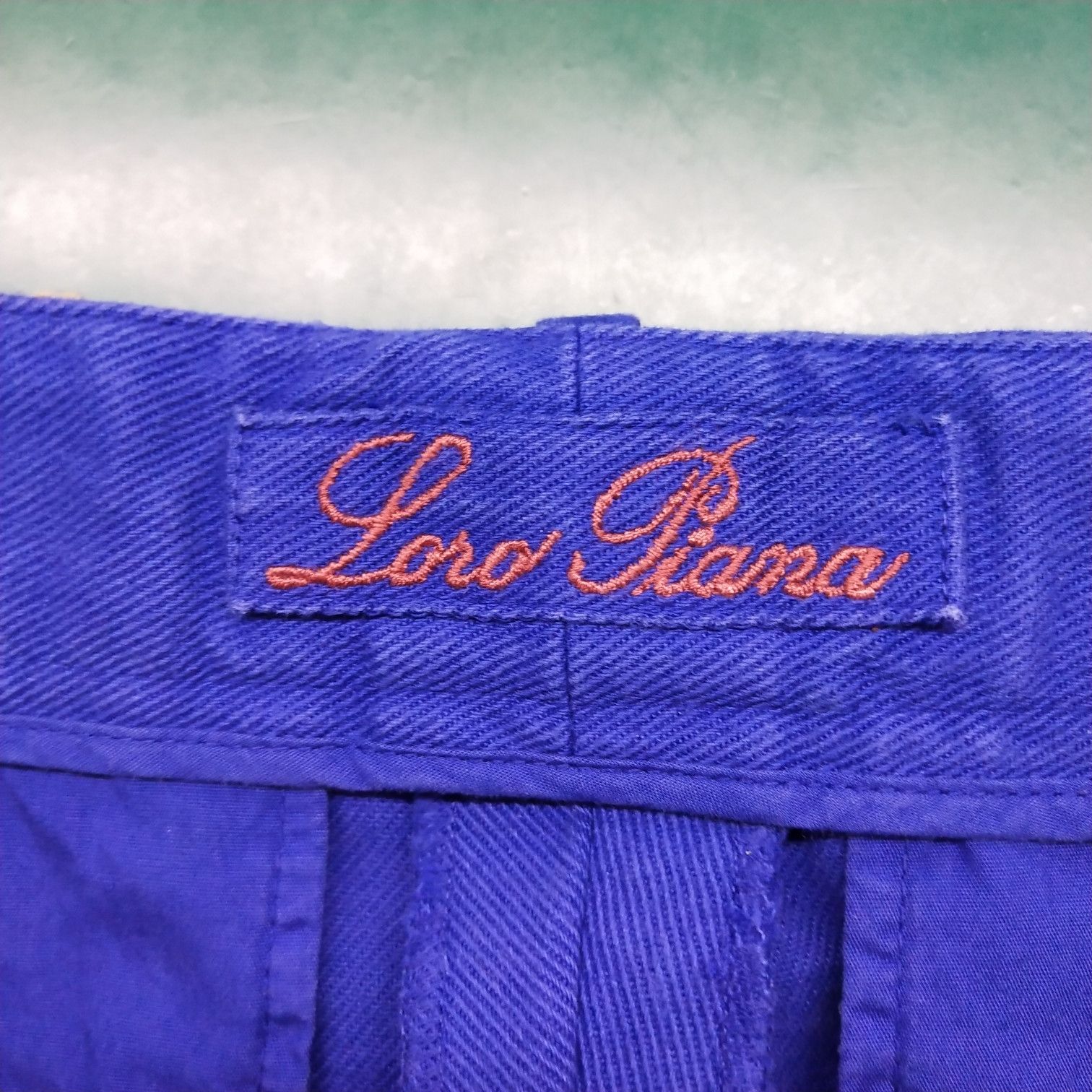 Loro Piana Loro Piana Blue Cotton-Linen Straight-Leg Pants M Size US 36 / EU 52 - 14 Thumbnail