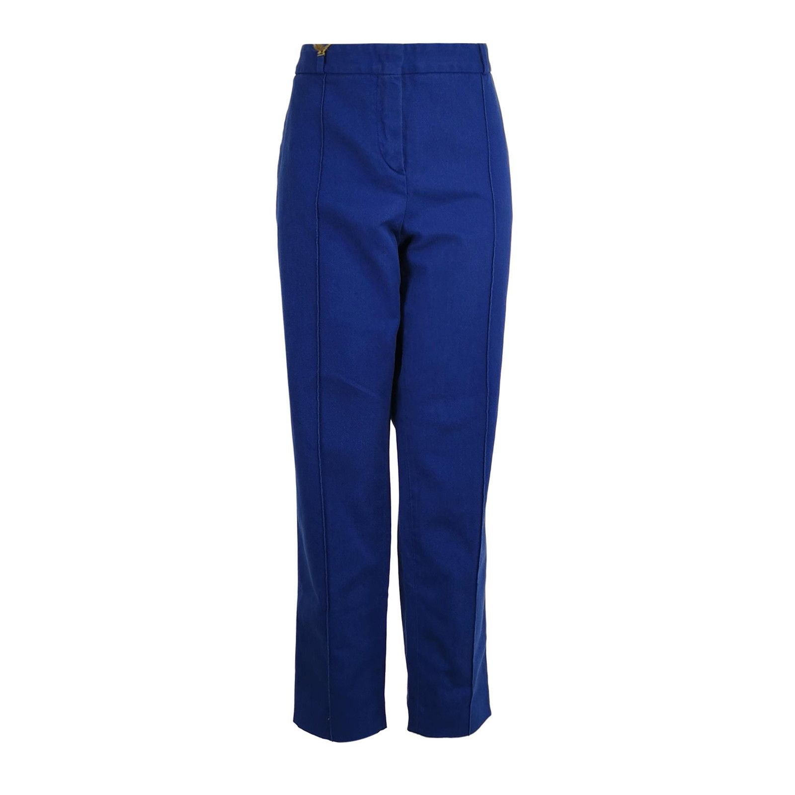 Loro Piana Loro Piana Blue Cotton-Linen Straight-Leg Pants M Size US 36 / EU 52 - 2 Thumbnail
