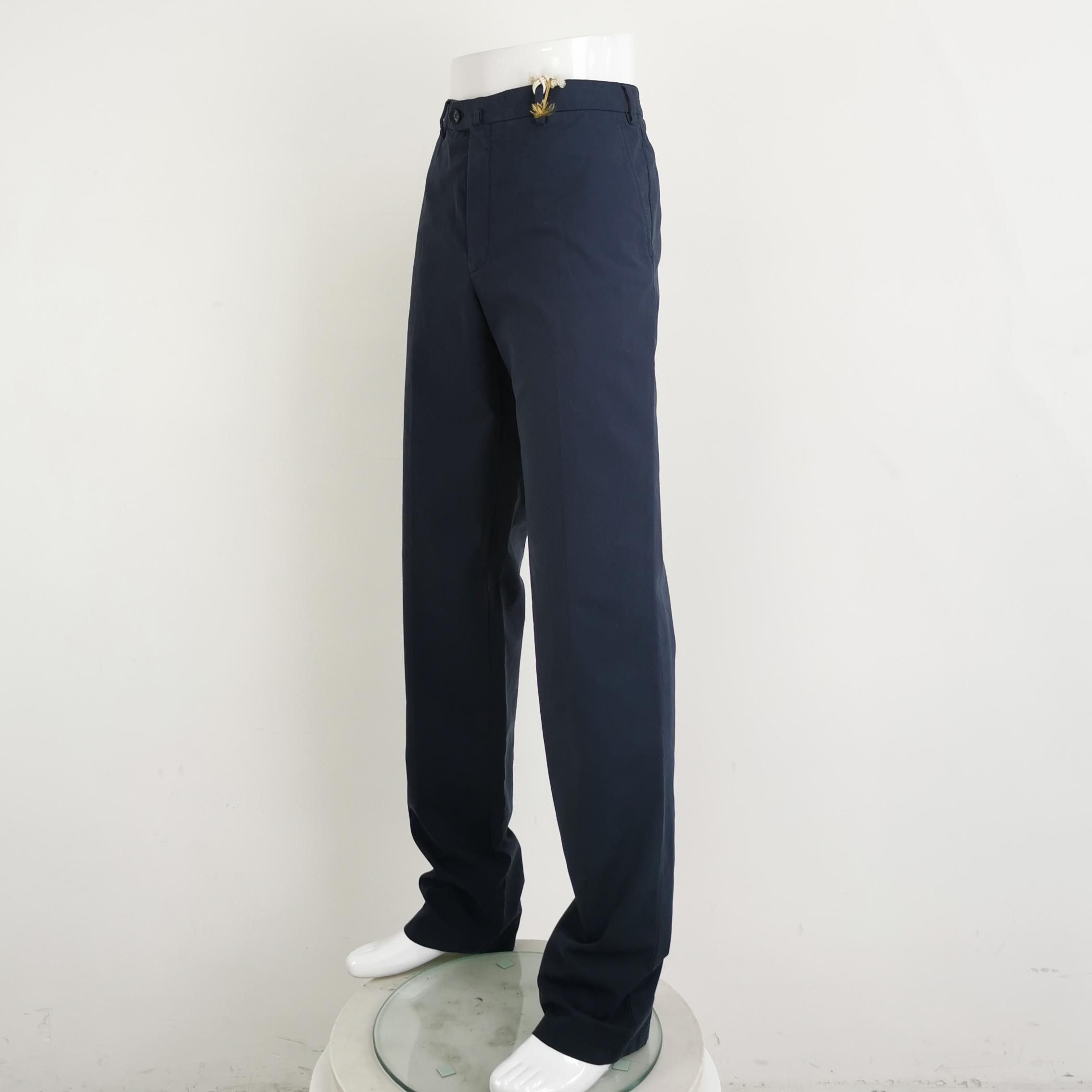 Loro Piana Loro Piana M Navy Straight-Leg Pants Size US 36 / EU 52 - 3 Thumbnail