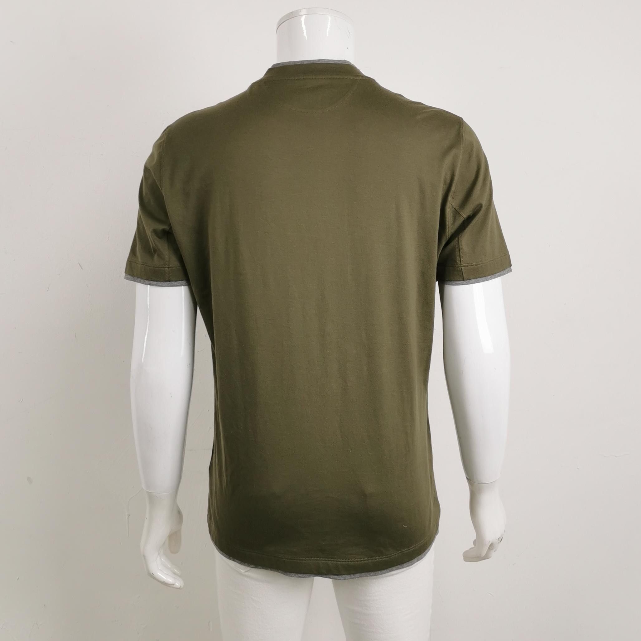 Brunello Cucinelli Brunello Cucinelli Solid Cotton T-Shirt XL Size US L / EU 52-54 / 3 - 3 Thumbnail