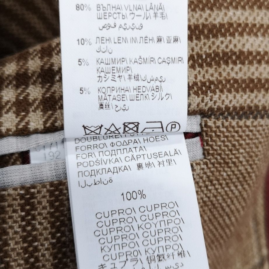 Brunello Cucinelli Brunello Cucinelli Plaid Wool-Silk Blend V-Neck Jacket M Size US M / EU 48-50 / 2 - 15 Thumbnail