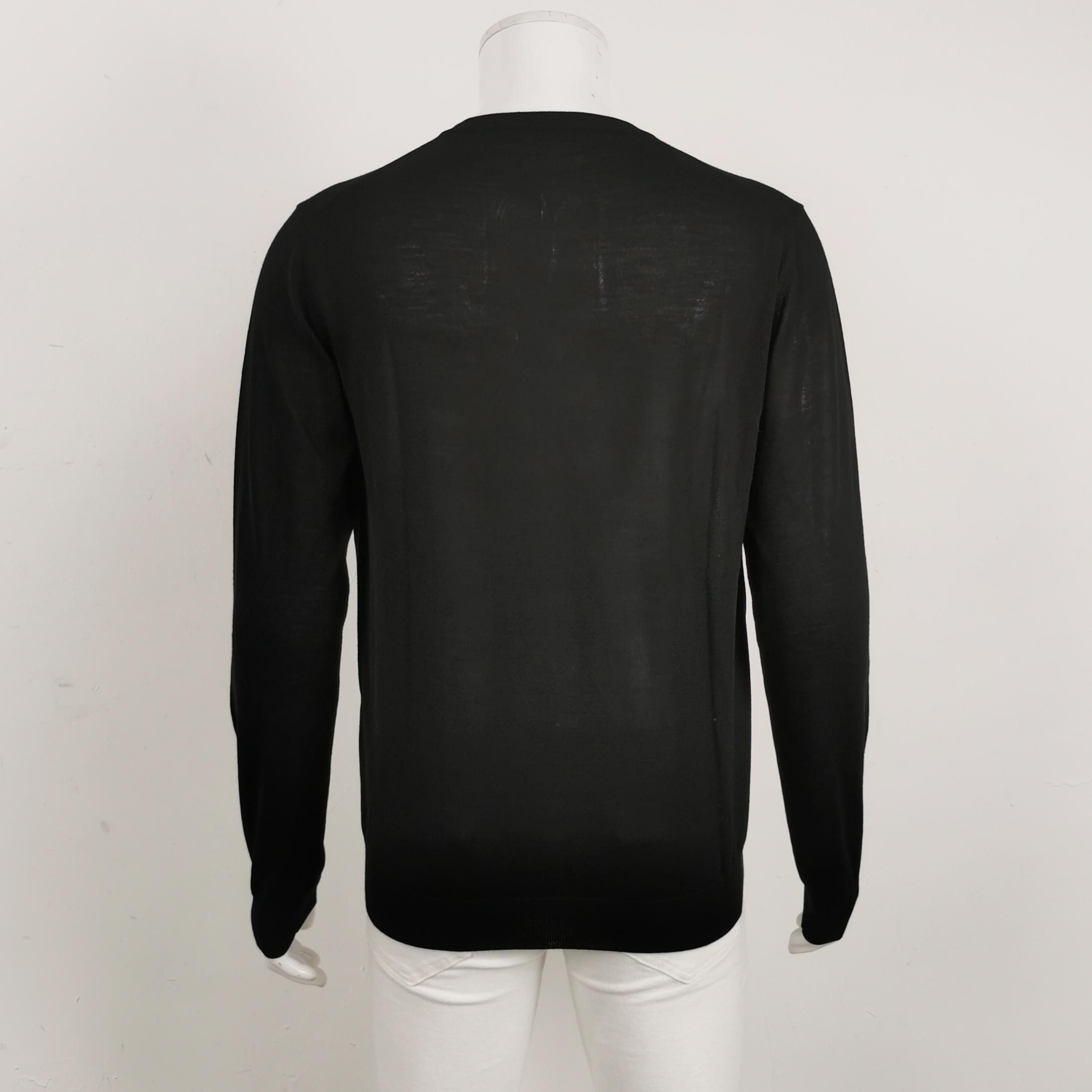 Versace Versace Wool V-Neck Long-Sleeve Solid Sweater XL Size US XL / EU 56 / 4 - 4 Thumbnail