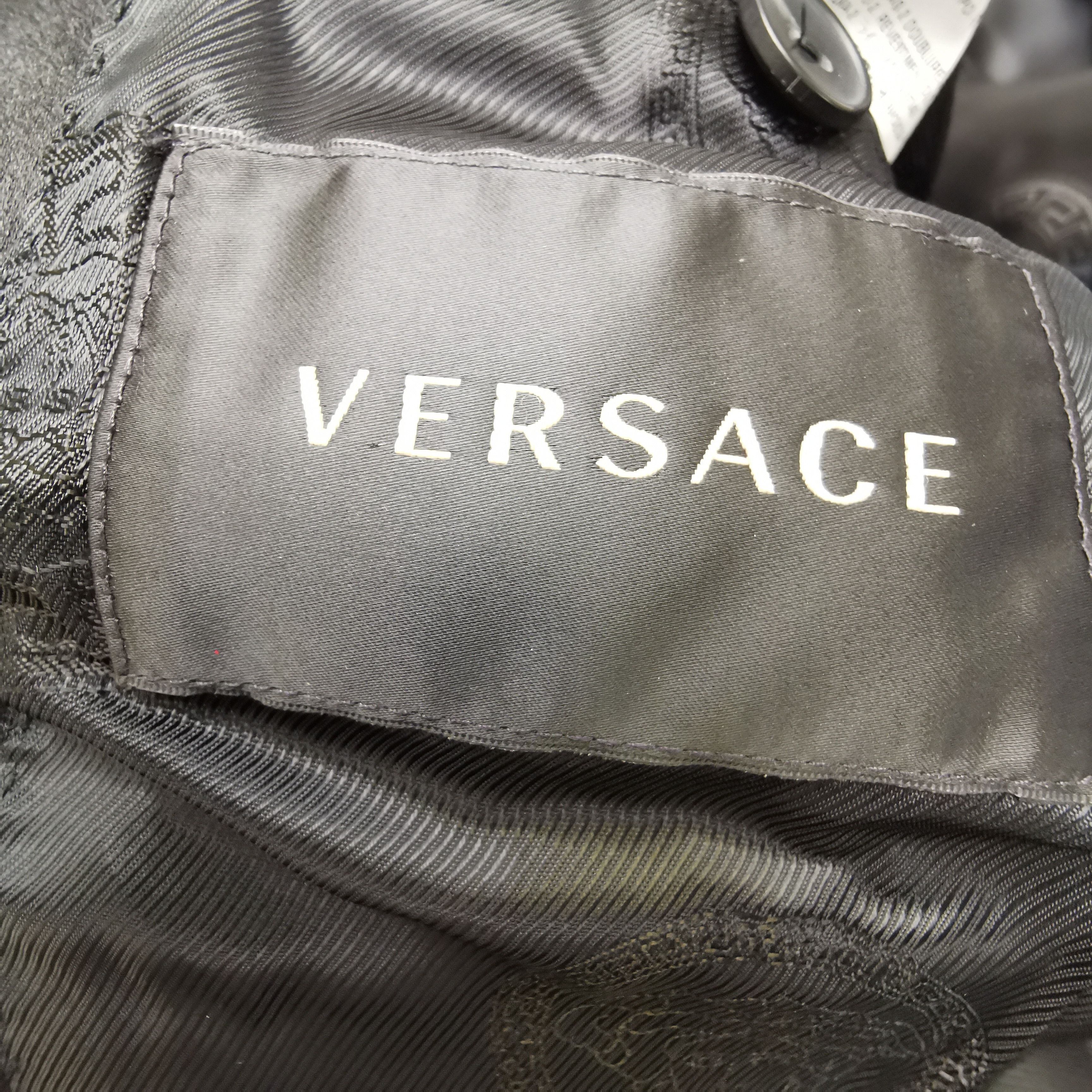 Versace Black Satin Lapel Formal Suit Set Size US S / EU 44-46 / 1 - 8 Thumbnail