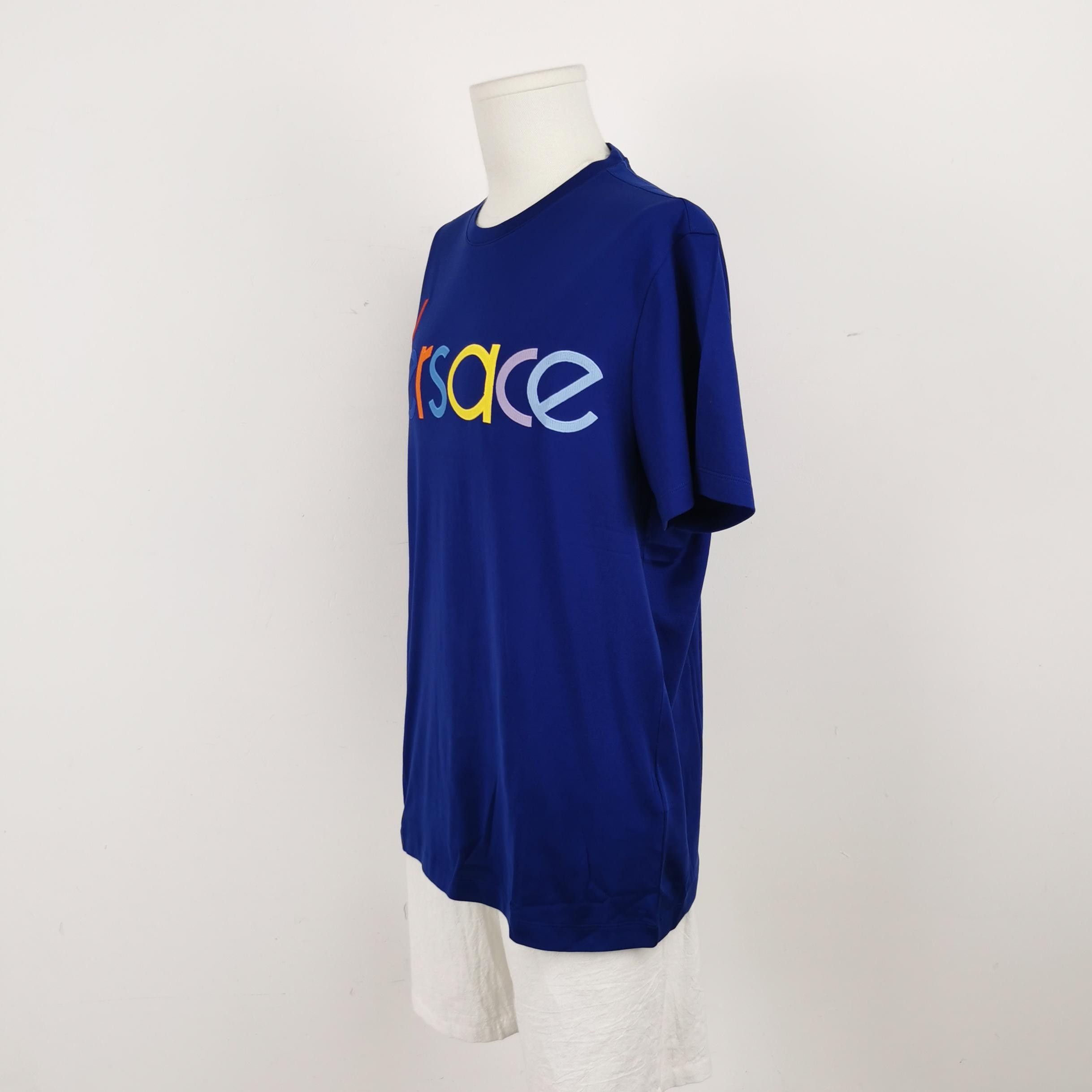 Versace Black & Blue Geometric Short-Sleeve Polo Size US S / EU 44-46 / 1 - 3 Thumbnail