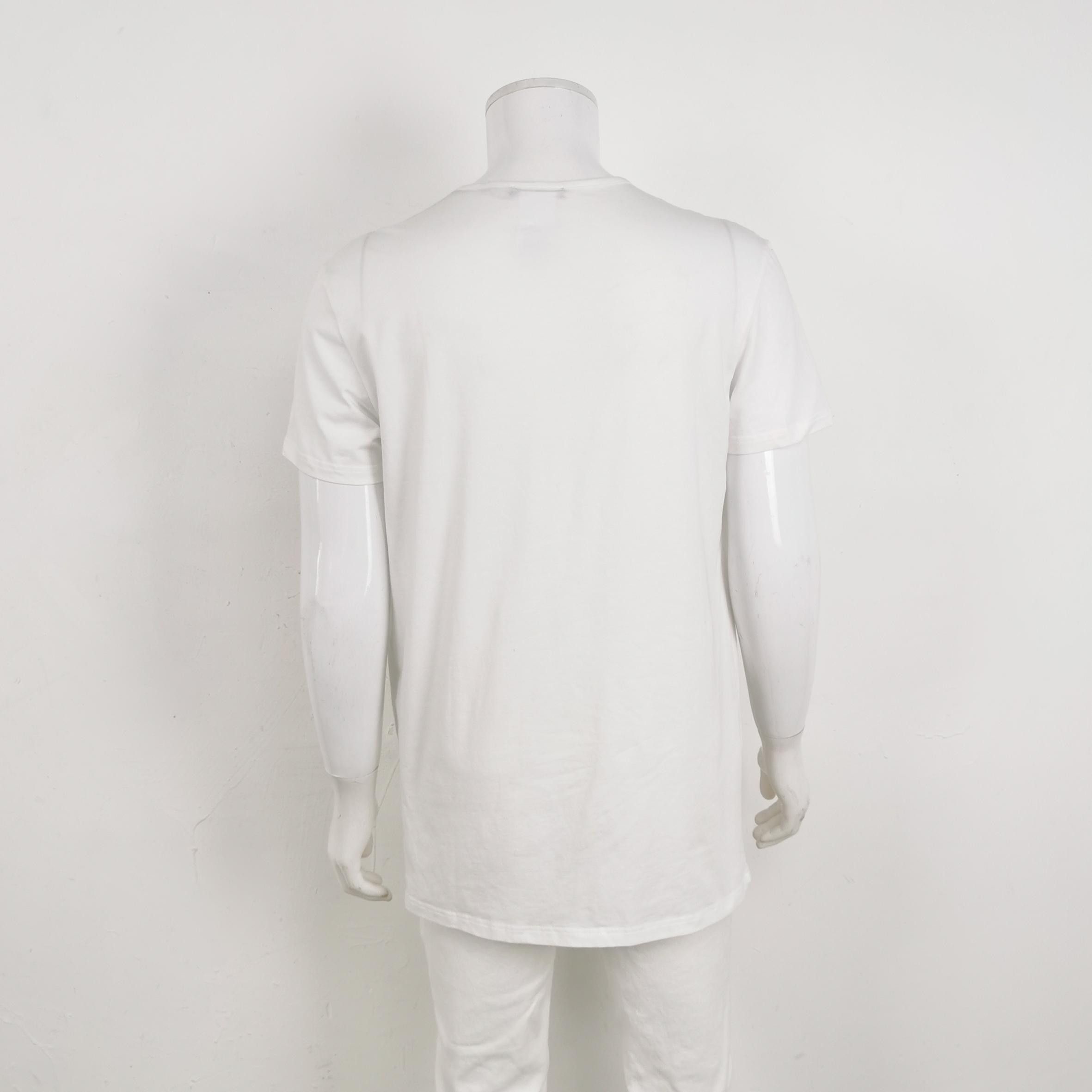 Versace Versace Cotton Crew Neck T-Shirt M White Size US XXL / EU 58 / 5 - 4 Thumbnail