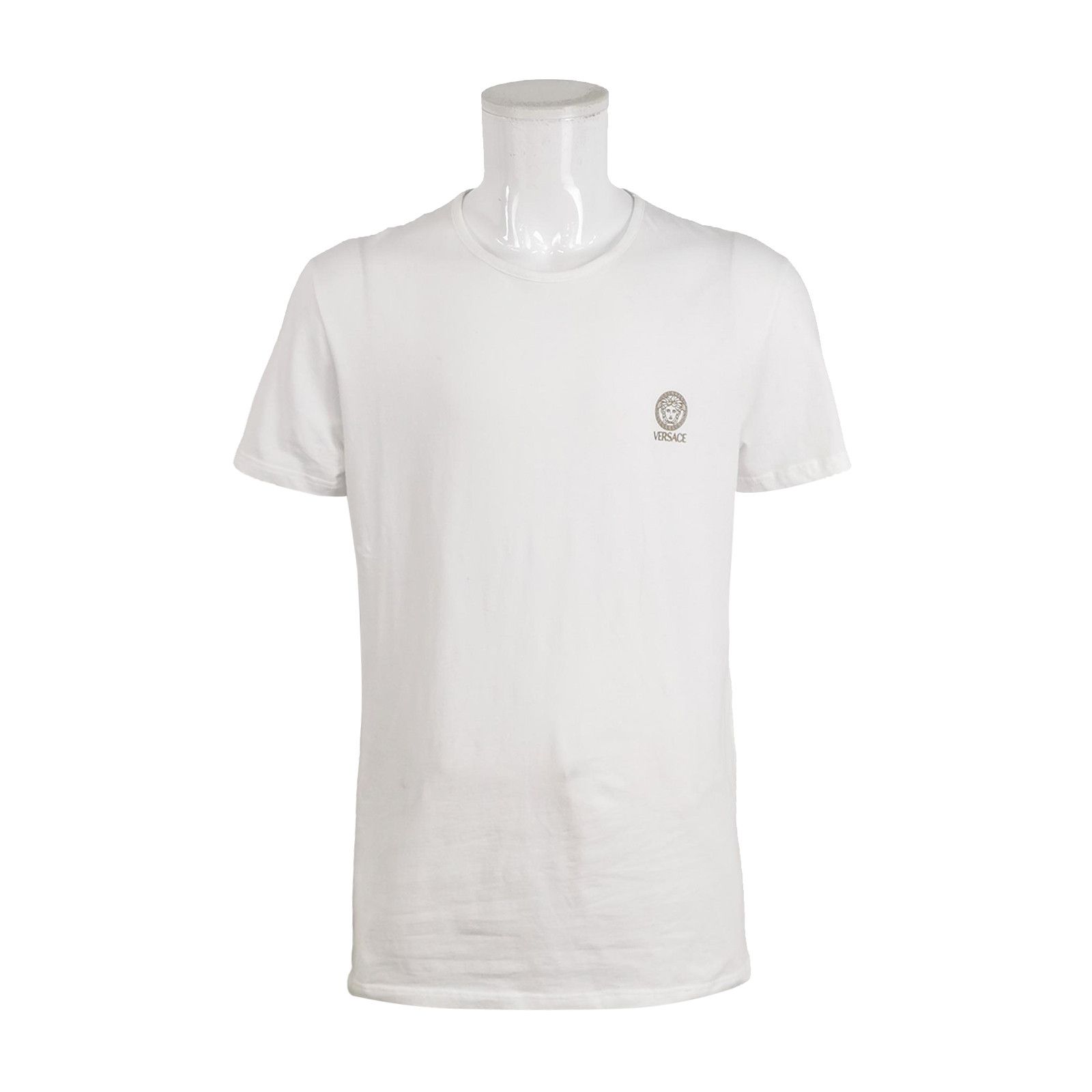 Versace Versace Cotton Crew Neck T-Shirt M White Size US XXL / EU 58 / 5 - 2 Thumbnail