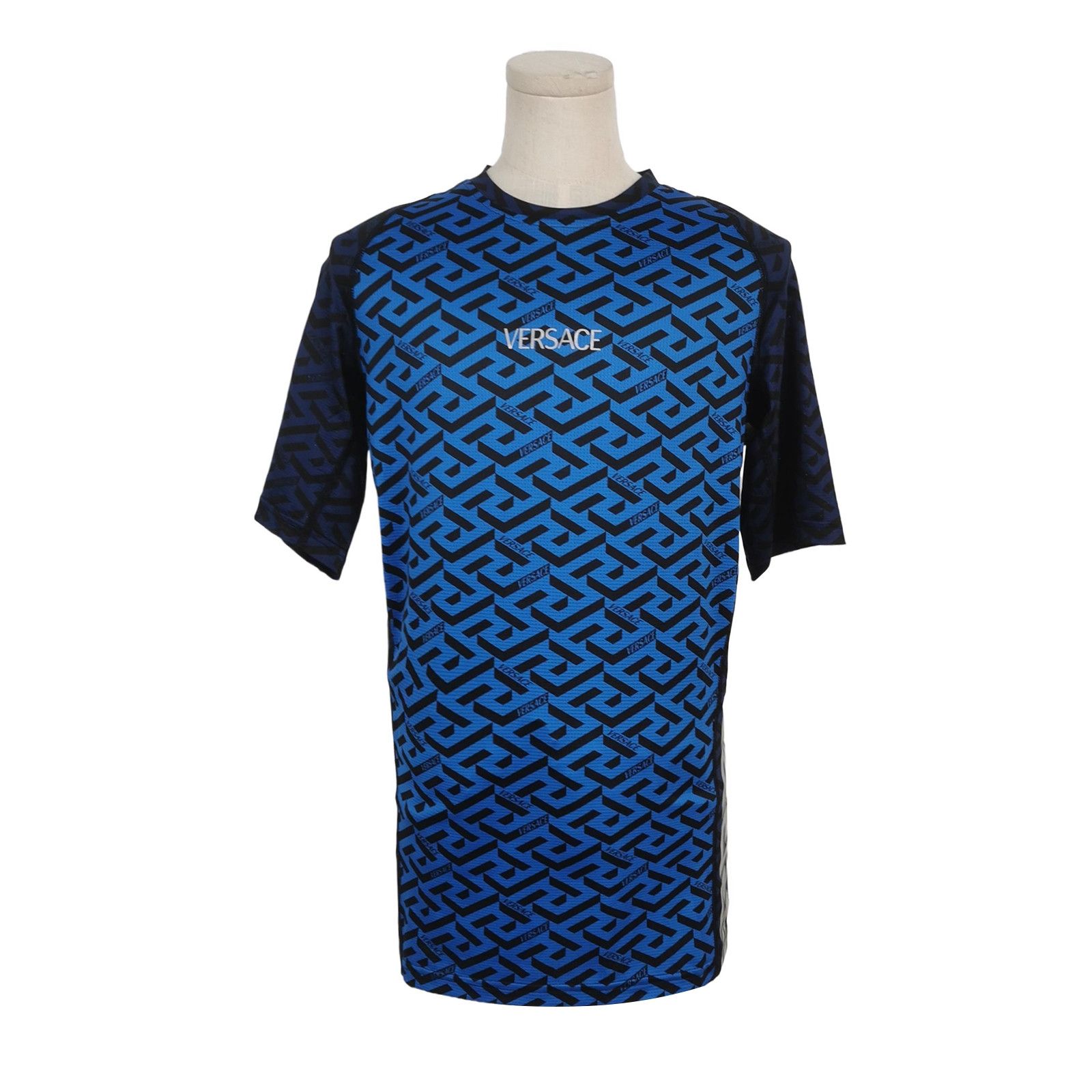 Versace Versace Blue Pattern Crew Neck T-Shirt M Size US M / EU 48-50 / 2 - 2 Thumbnail
