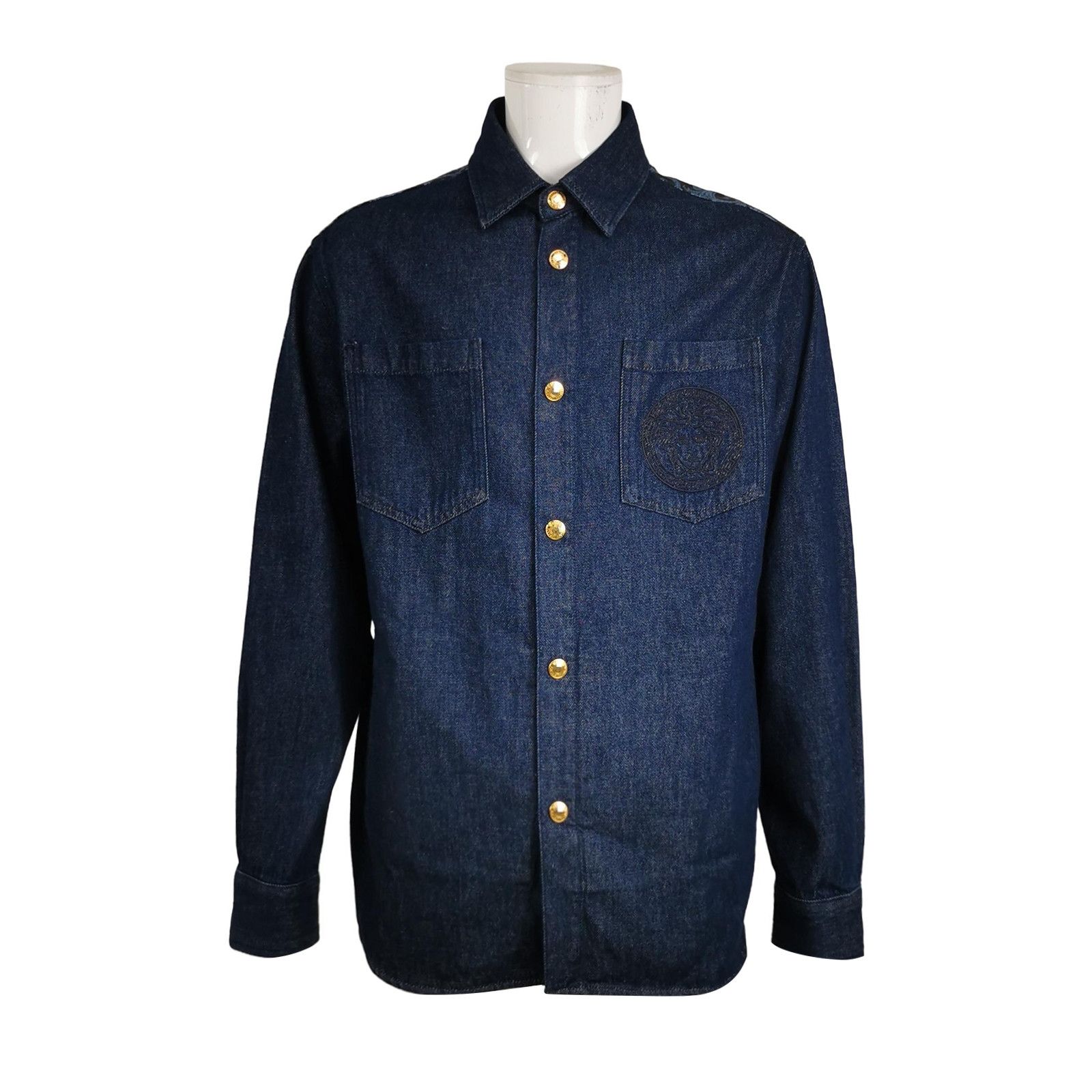 Versace Versace Denim Shirt with Medusa Logo M Size US XL / EU 56 / 4 - 2 Thumbnail