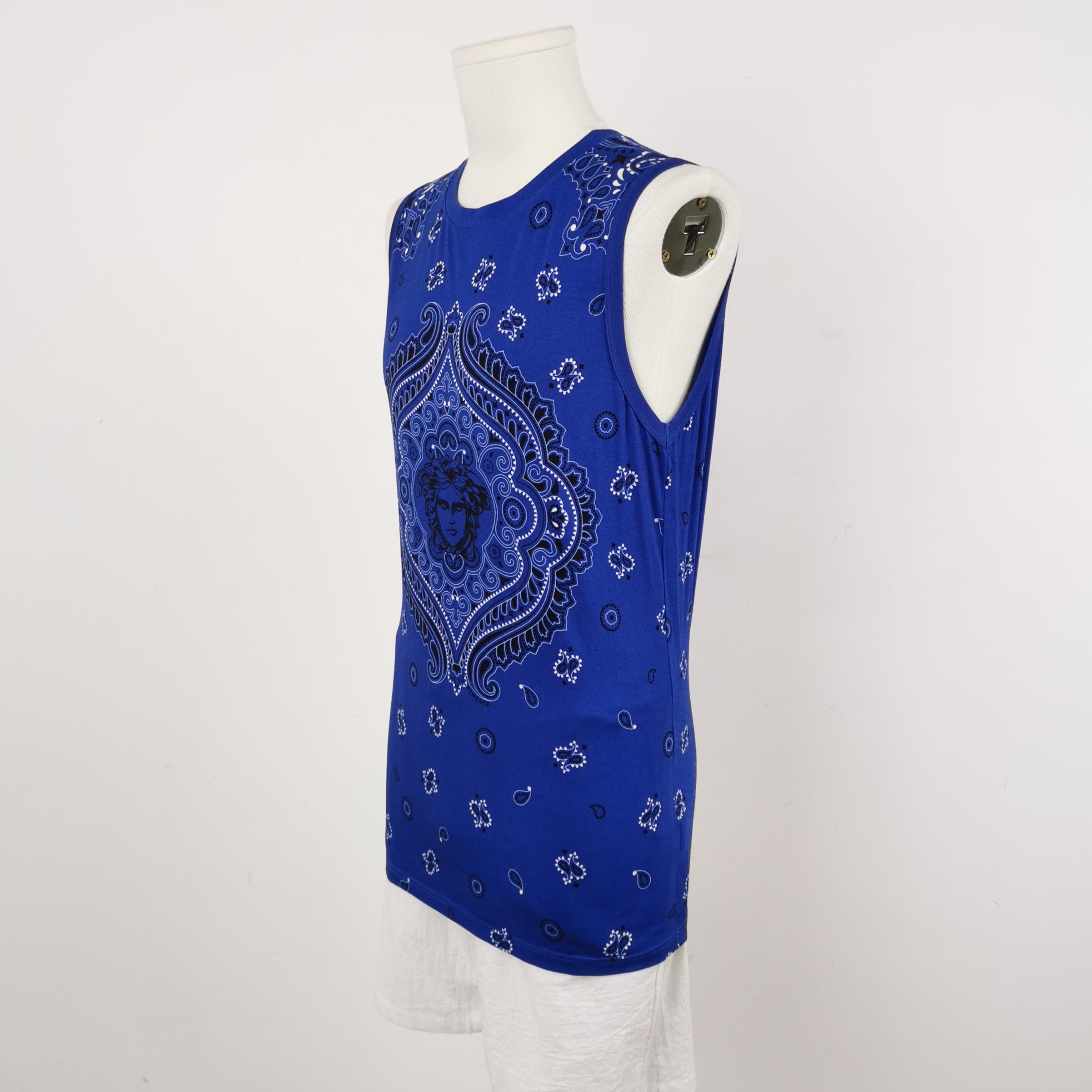 Versace Versace Medusa Print Blue Tank Top L Size US L / EU 52-54 / 3 - 4 Thumbnail