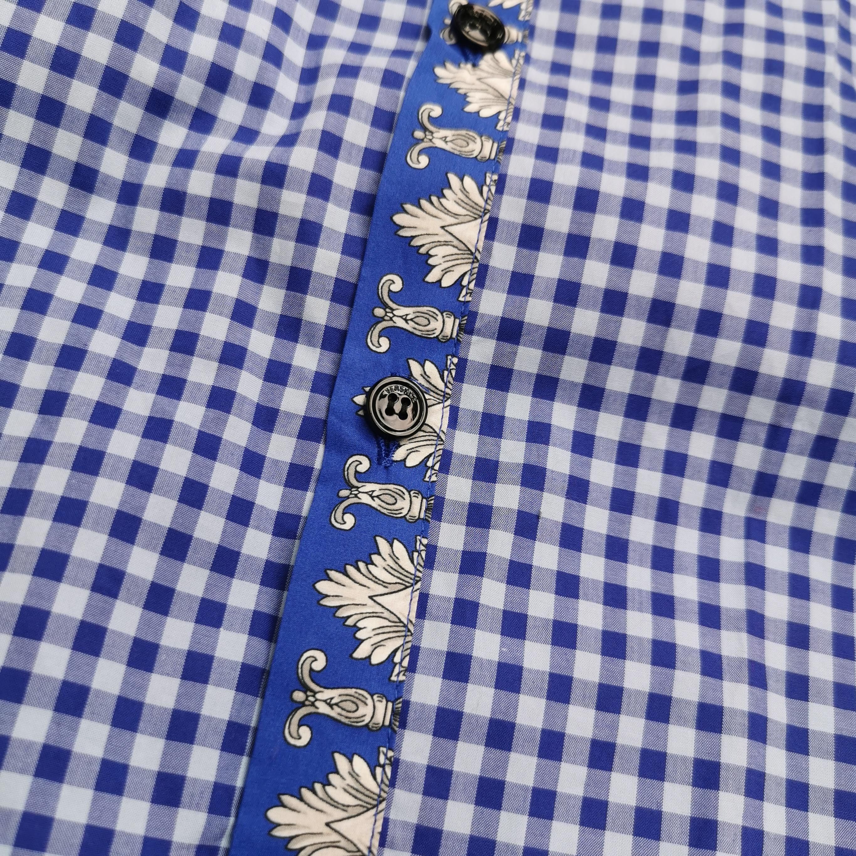 Versace Versace Kids Blue Check Cotton Shirt 14Y Size US L / EU 52-54 / 3 - 5 Thumbnail