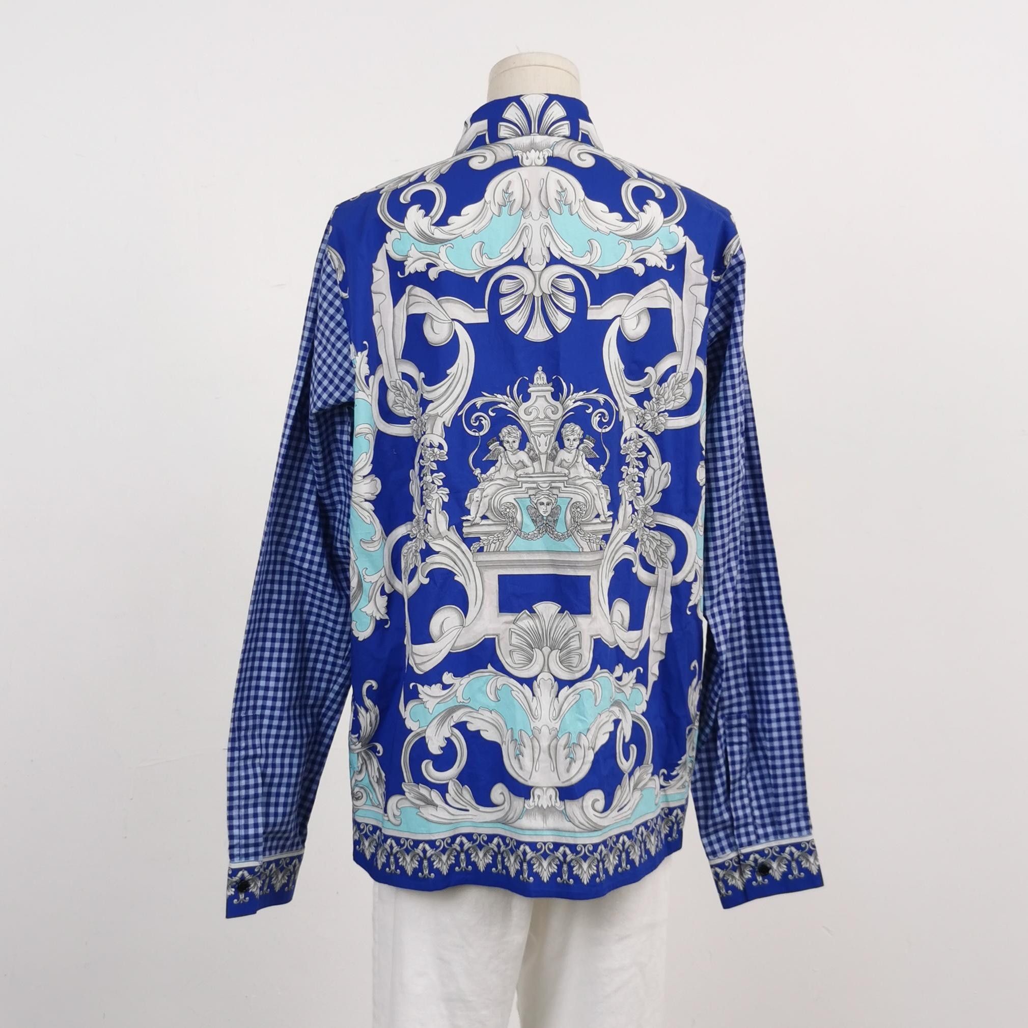 Versace Versace Kids Blue Check Cotton Shirt 14Y Size US L / EU 52-54 / 3 - 3 Thumbnail