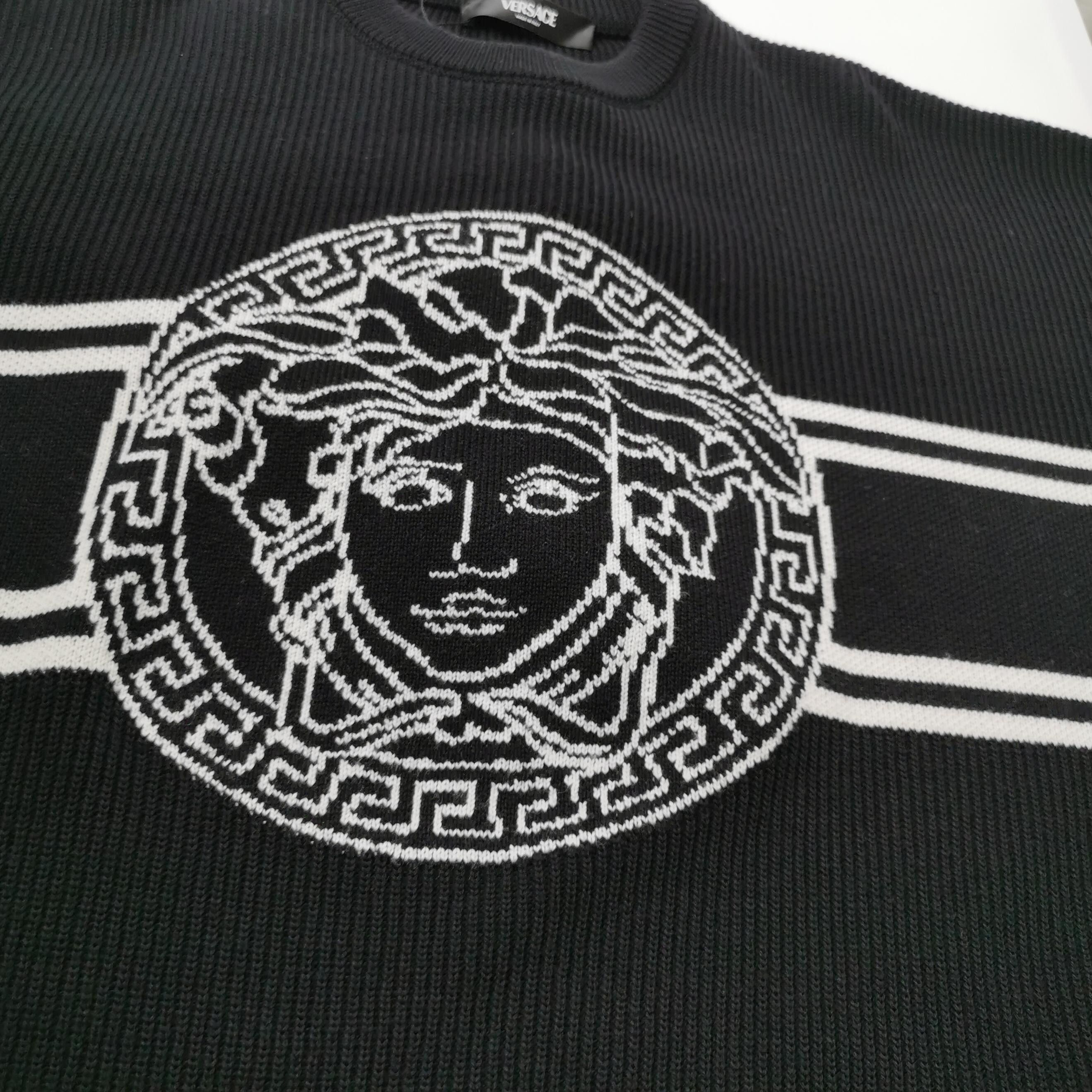 Versace Versace Wool Medusa Stripe Crewneck Sweater Size US XXL / EU 58 / 5 - 5 Thumbnail