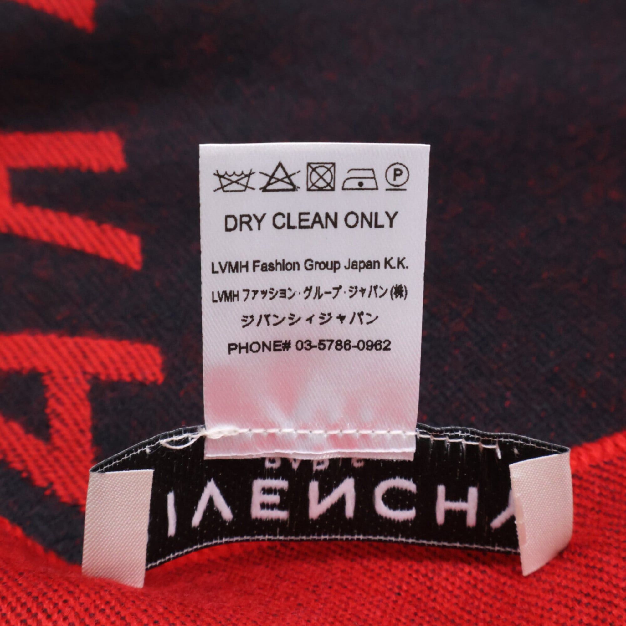 Givenchy GIVENCHY GV4518 J4183 Wool Logo Large Stole Black Red Women's Size ONE SIZE - 5 Thumbnail