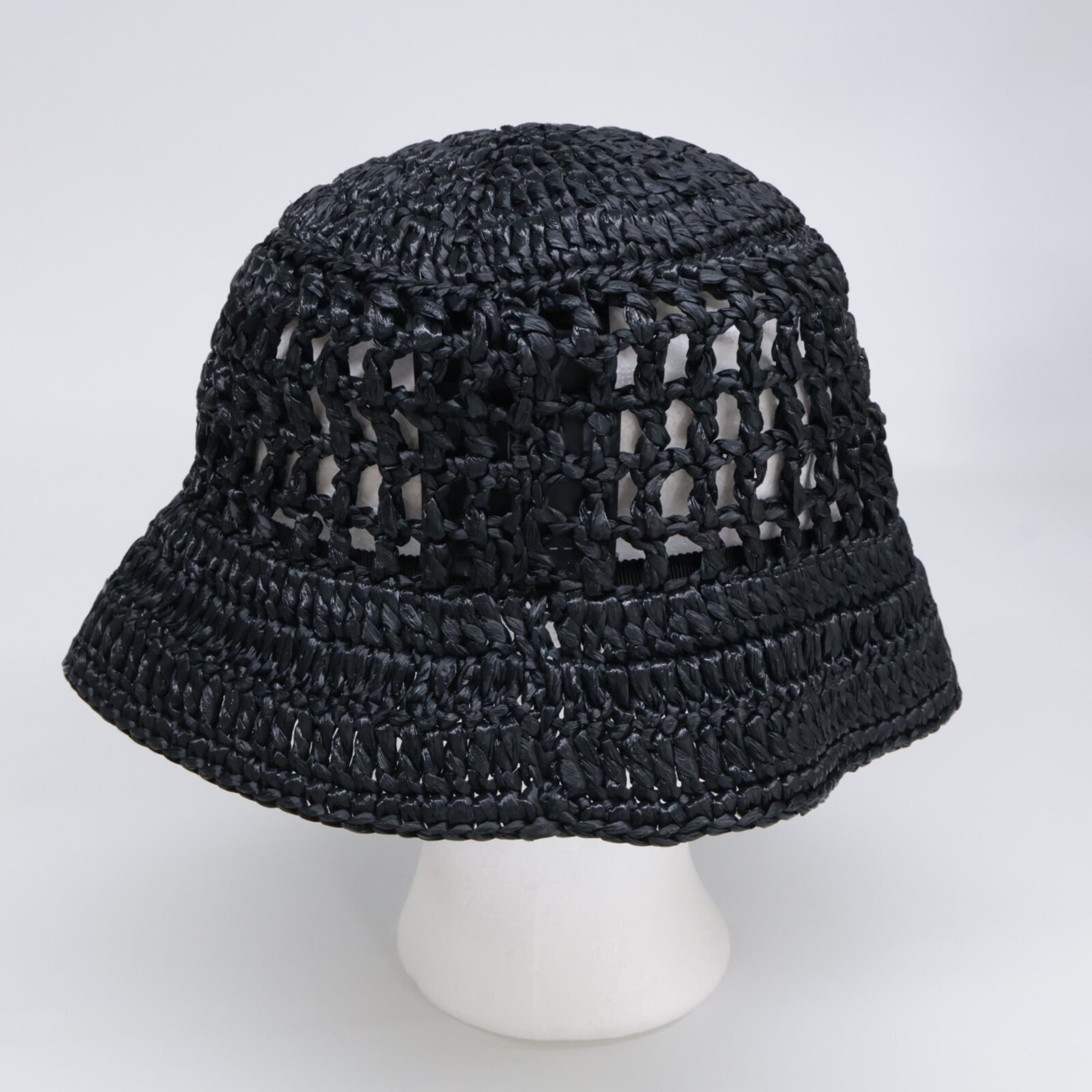Prada PRADA 1HC137 2A2T Woven Fabric Bucket Hat, Size M, Black, Women's Size ONE SIZE - 4 Thumbnail