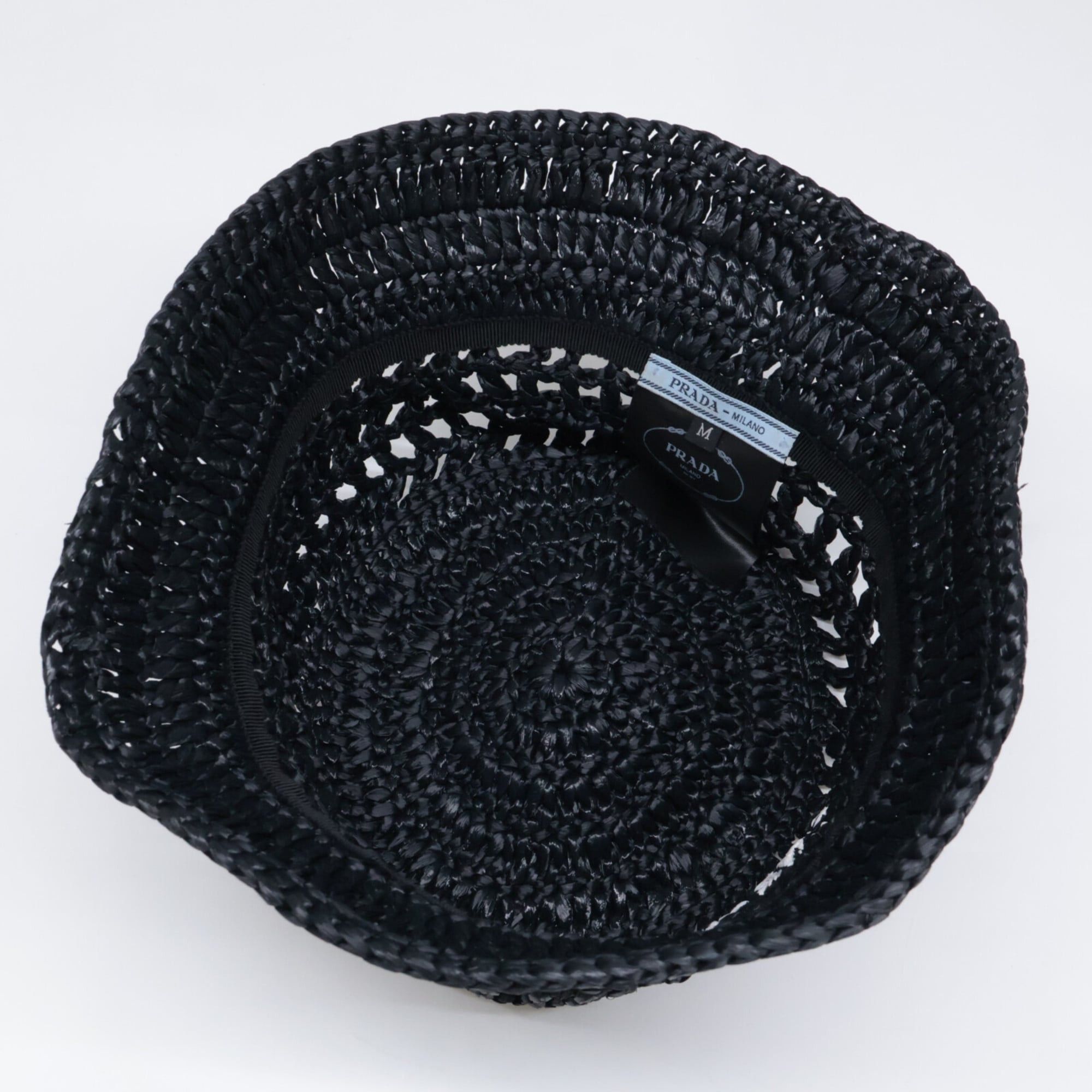 Prada PRADA 1HC137 2A2T Woven Fabric Bucket Hat, Size M, Black, Women's Size ONE SIZE - 5 Thumbnail