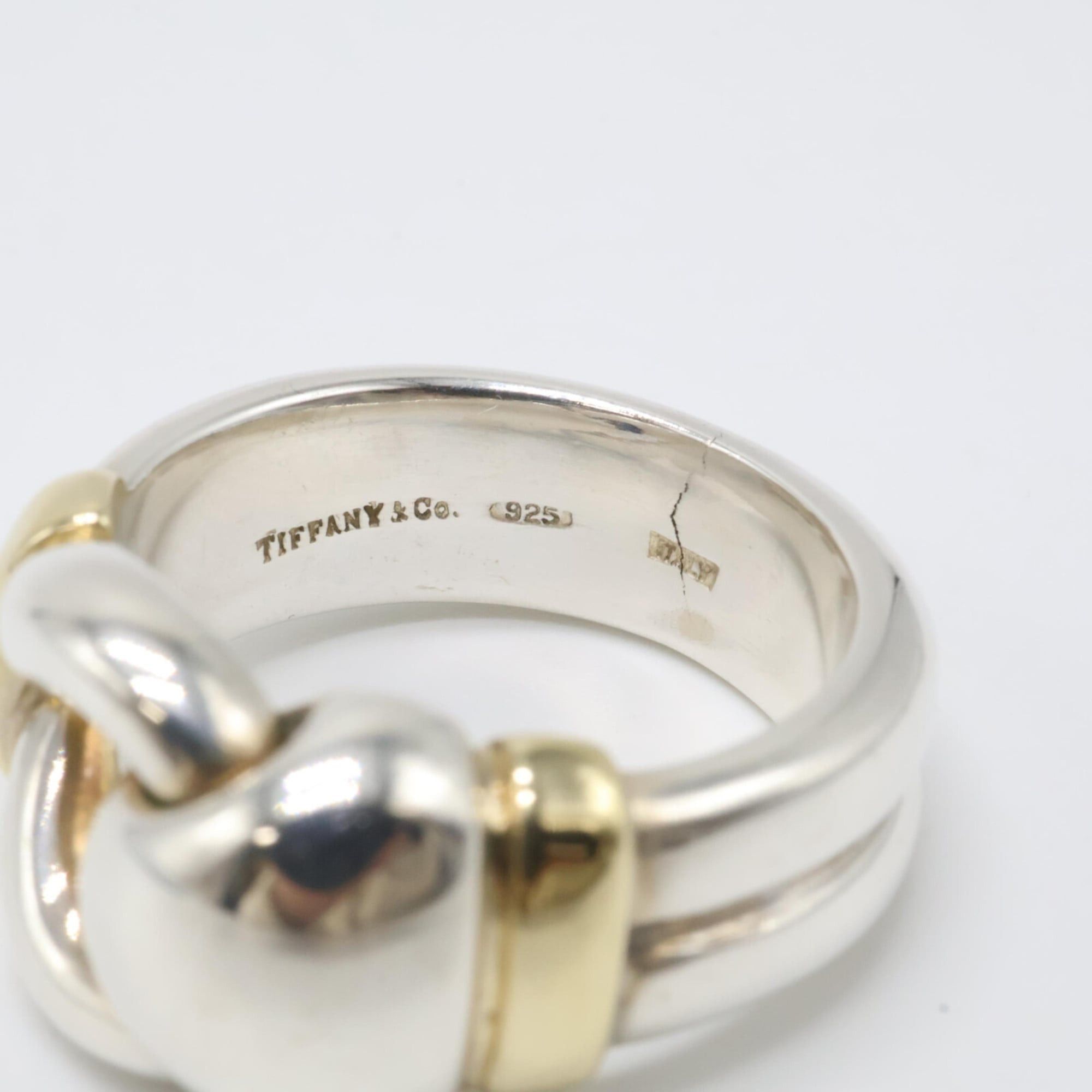TIFFANY & Co. Tiffany 925 750 Wide Knot Ring in Silver and Yellow 