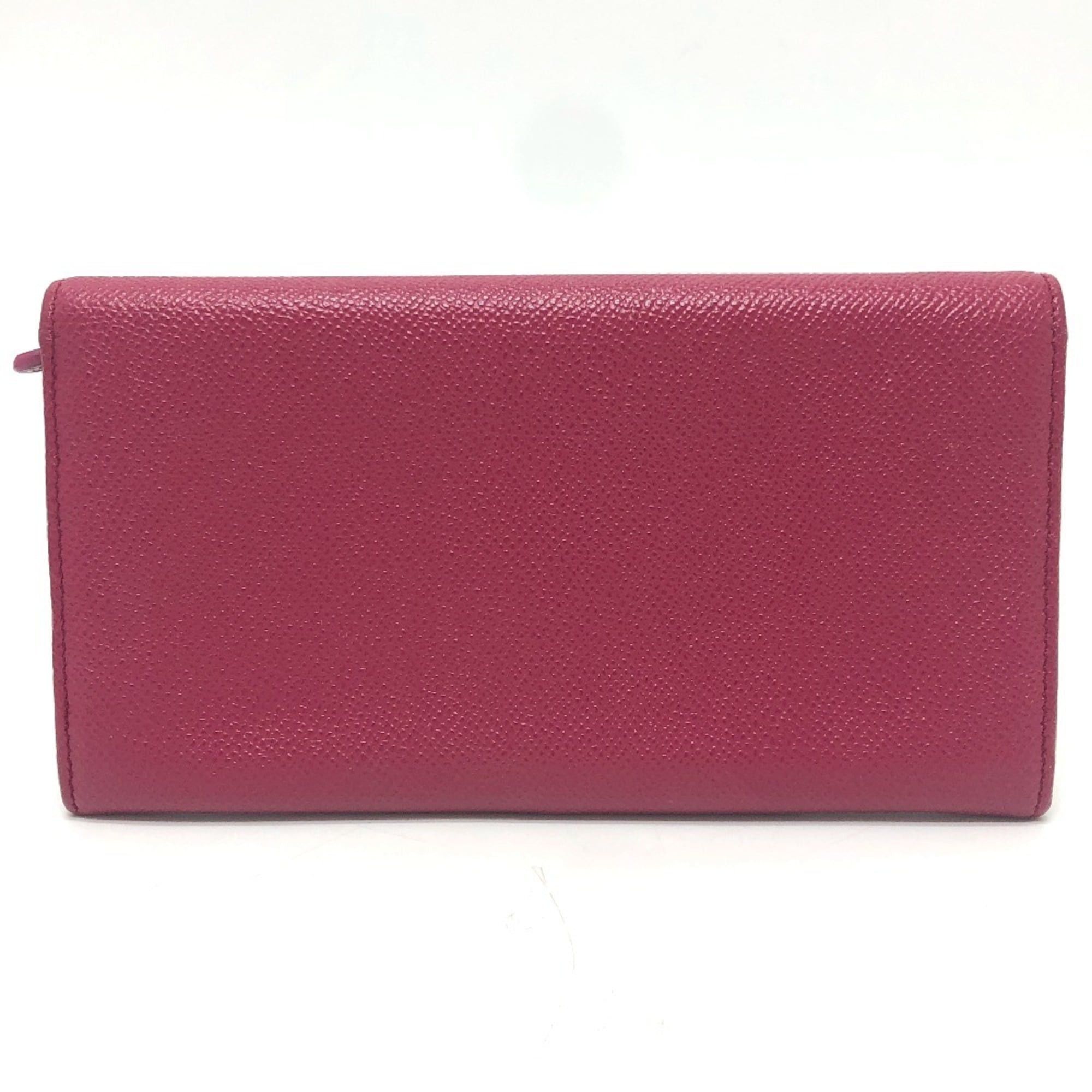 Bvlgari BVLGARI 283546 Logo Clip Bifold Flap Long Wallet Leather Women's Red Size ONE SIZE - 2 Thumbnail