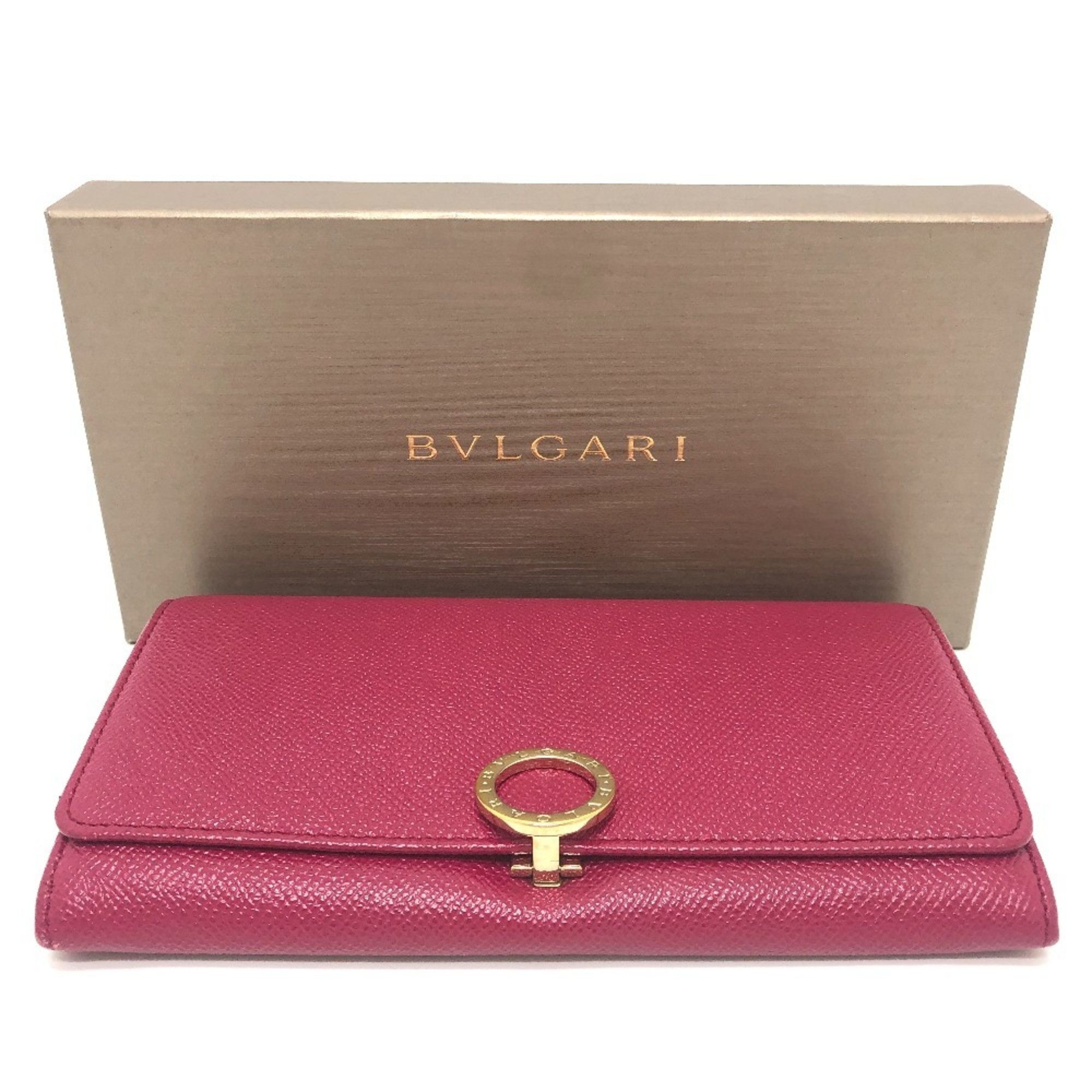 Bvlgari BVLGARI 283546 Logo Clip Bifold Flap Long Wallet Leather Women's Red Size ONE SIZE - 16 Thumbnail