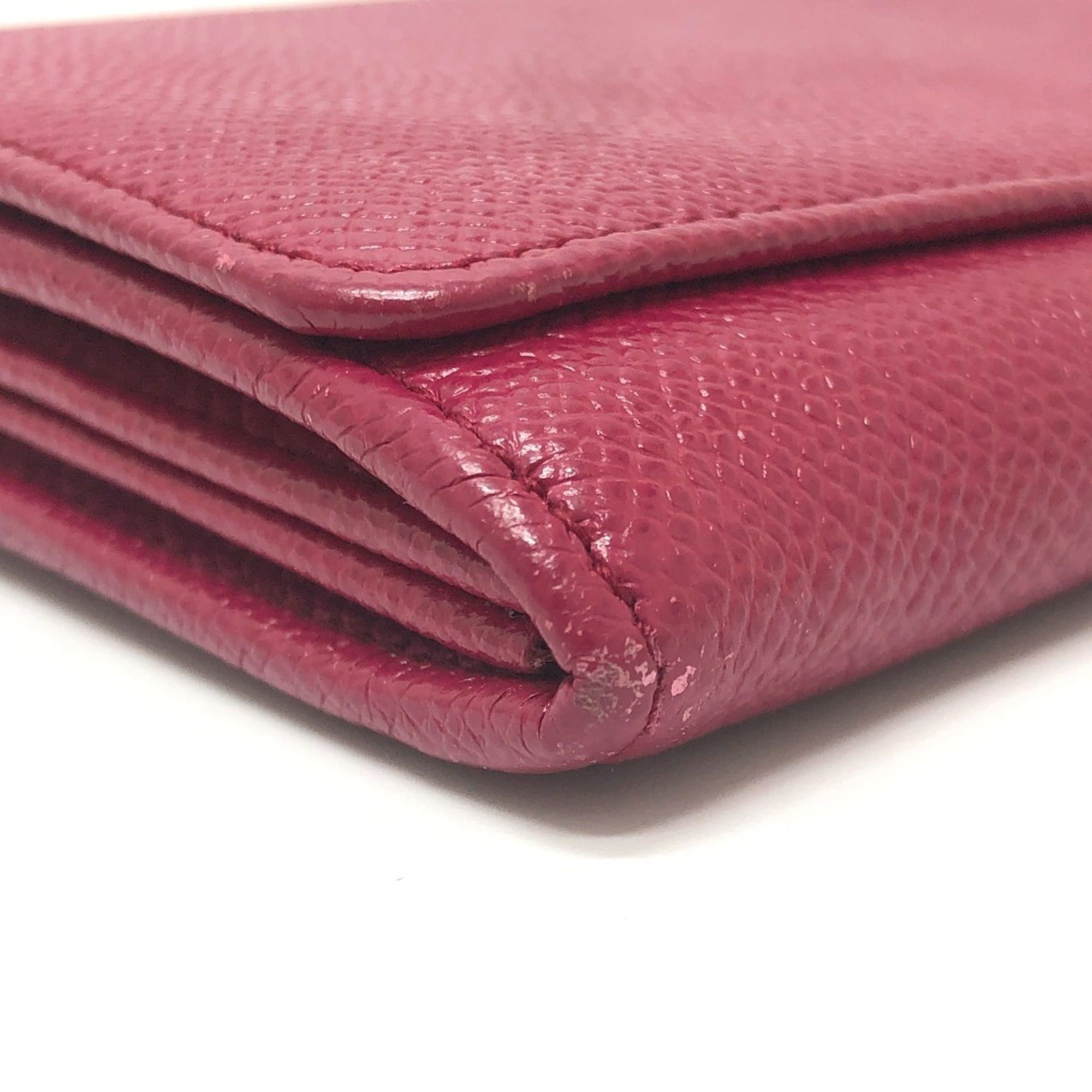 Bvlgari BVLGARI 283546 Logo Clip Bifold Flap Long Wallet Leather Women's Red Size ONE SIZE - 7 Thumbnail