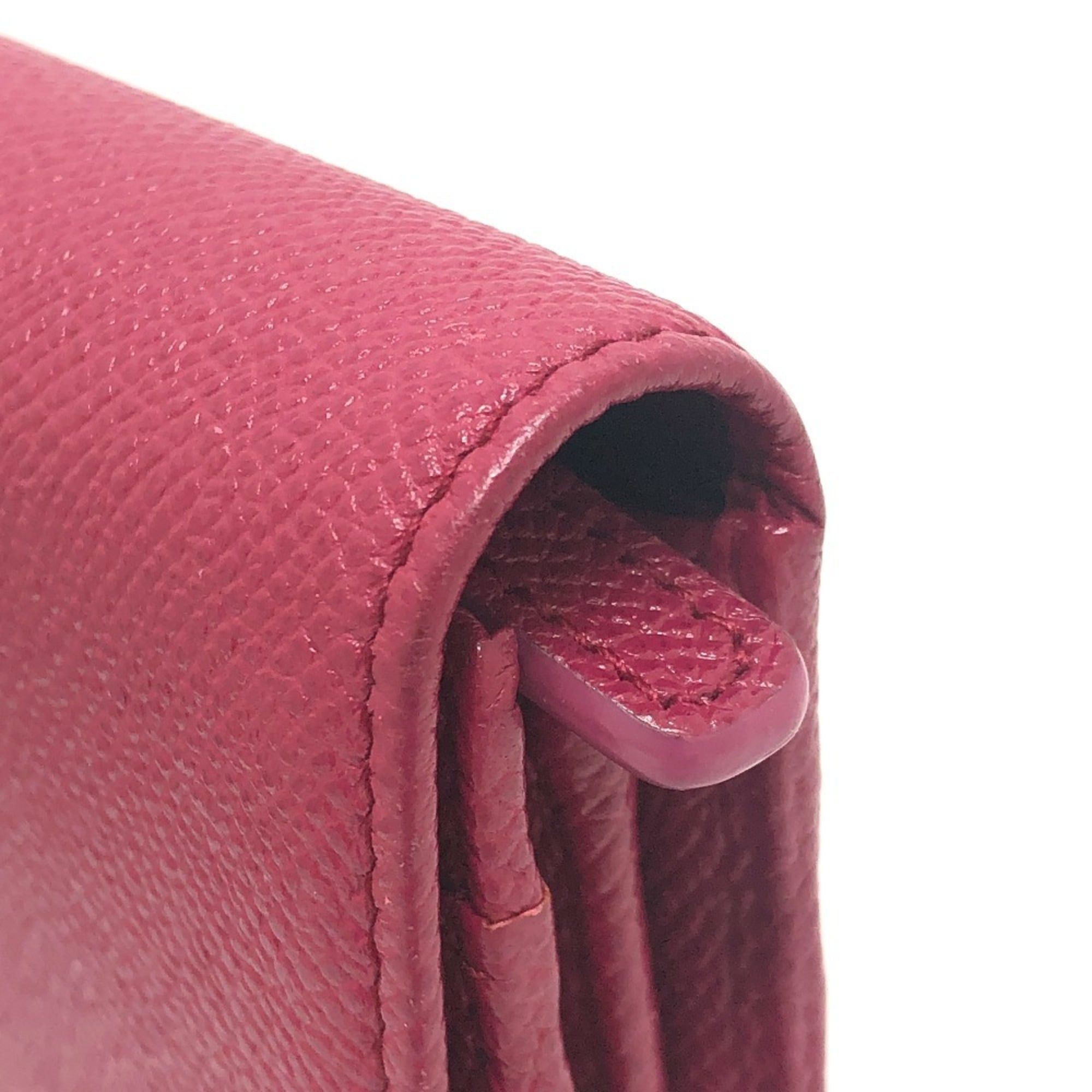 Bvlgari BVLGARI 283546 Logo Clip Bifold Flap Long Wallet Leather Women's Red Size ONE SIZE - 9 Thumbnail