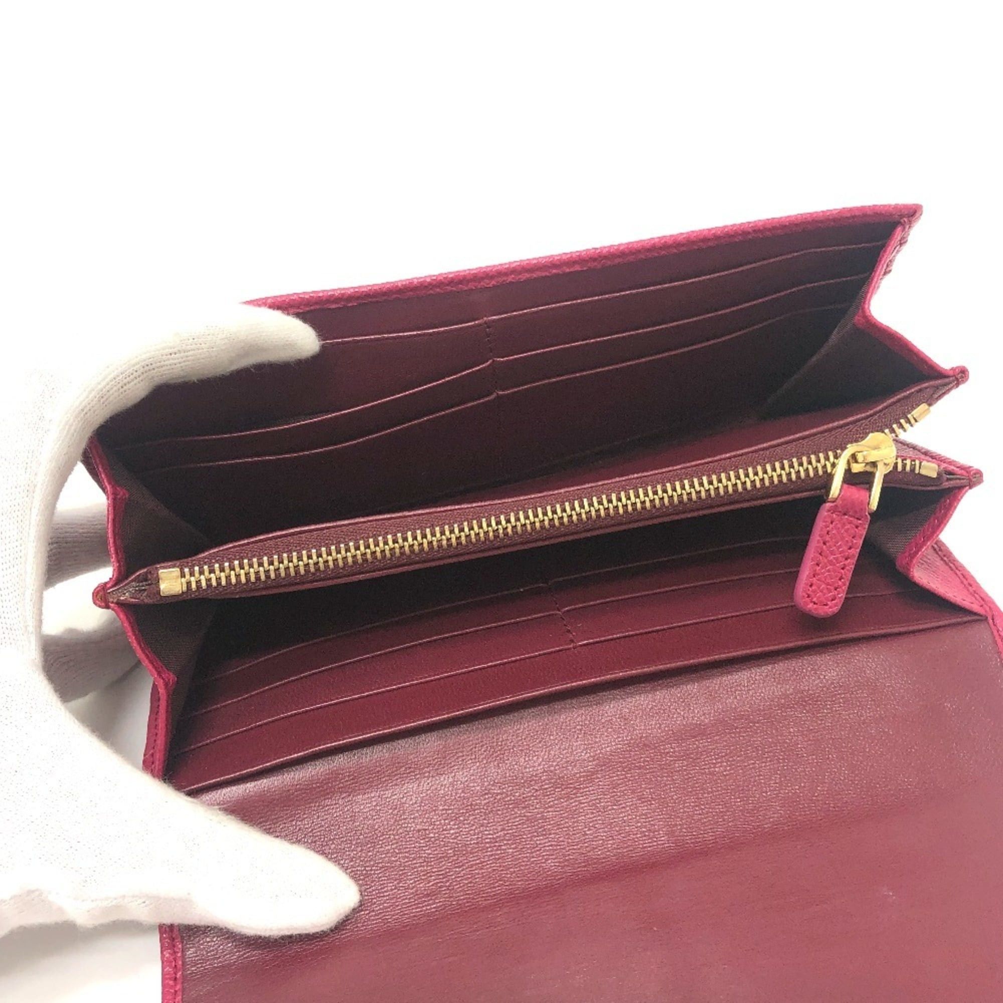 Bvlgari BVLGARI 283546 Logo Clip Bifold Flap Long Wallet Leather Women's Red Size ONE SIZE - 12 Thumbnail