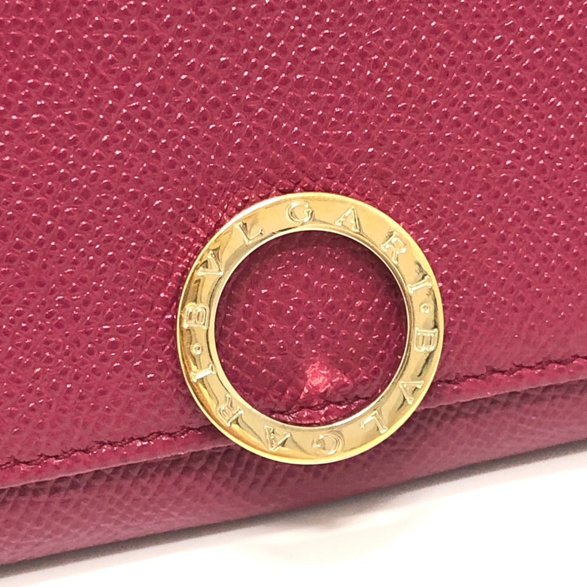 Bvlgari BVLGARI 283546 Logo Clip Bifold Flap Long Wallet Leather Women's Red Size ONE SIZE - 10 Thumbnail